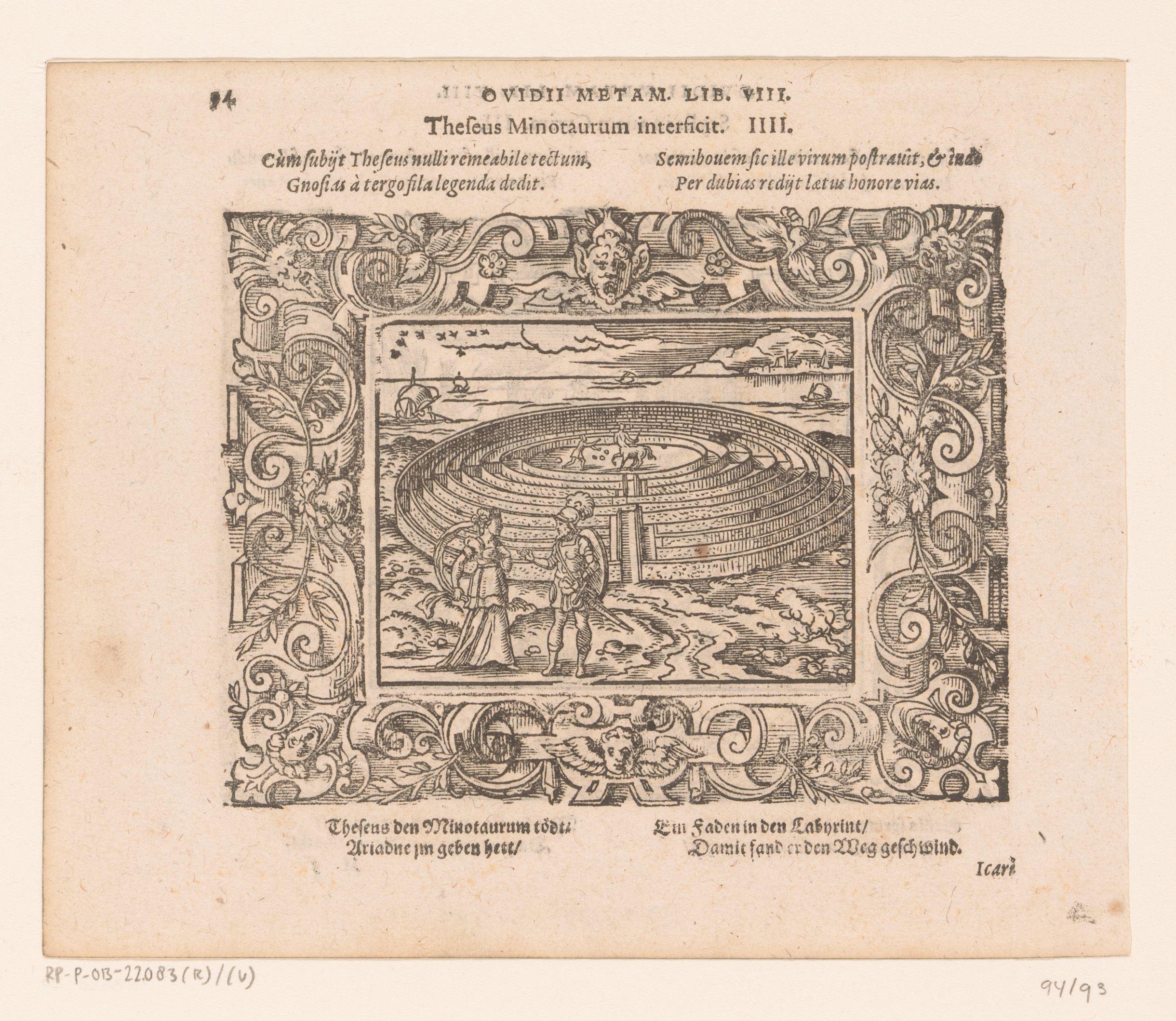 Theseus en Ariadne bij het Labyrint waarin de Minotaurus was opgesloten