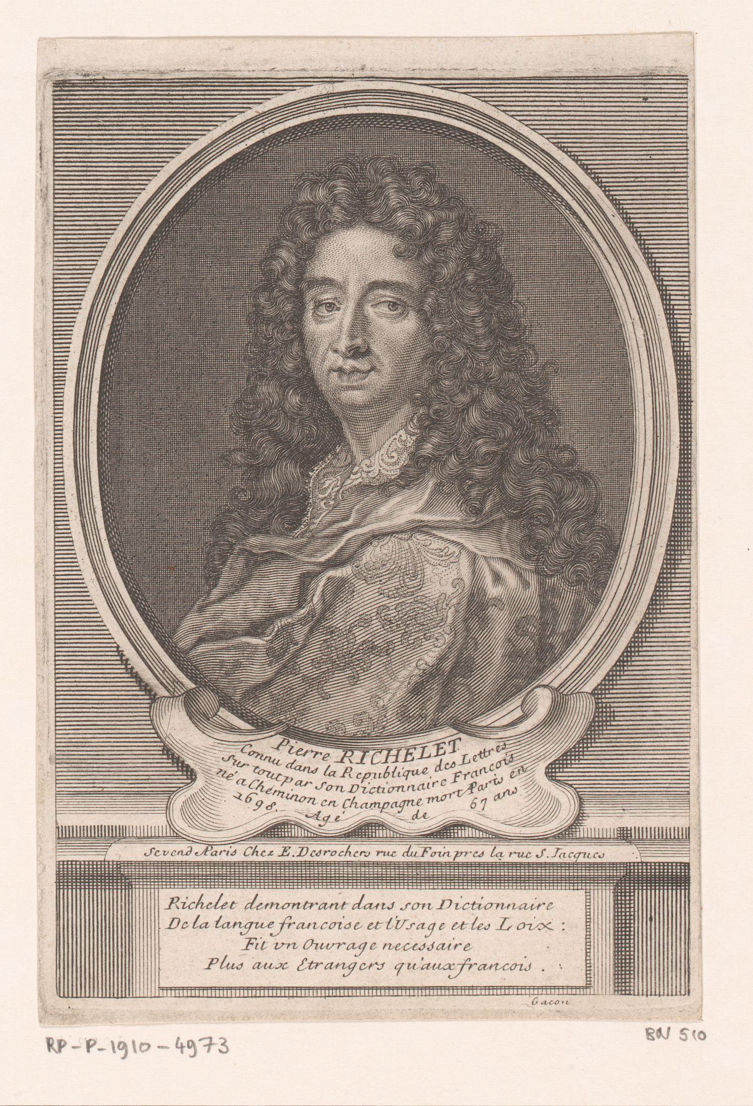 Portret van César-Pierre Richelet