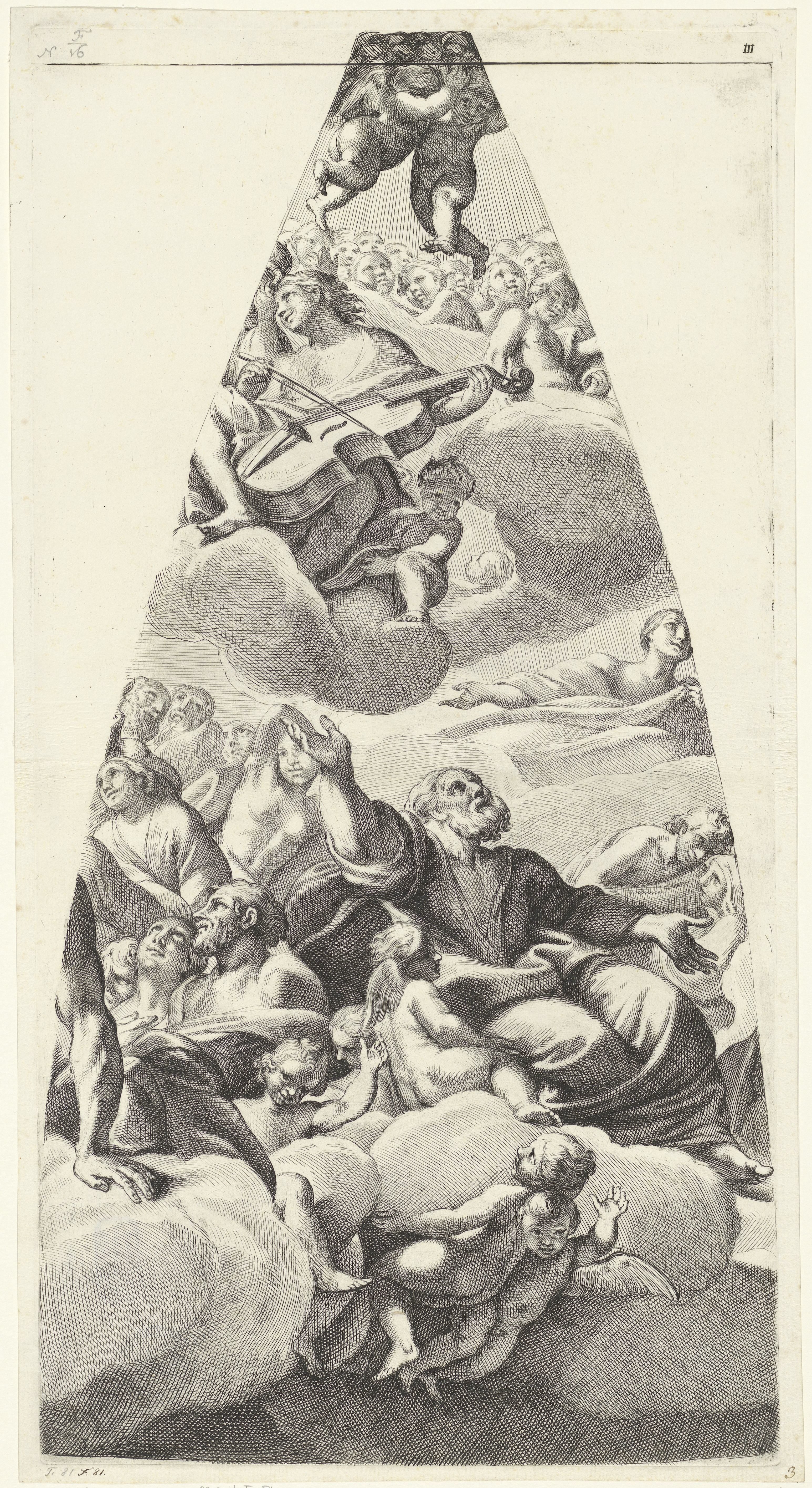 De heilige Jozef en andere heilige met cellospelende engel