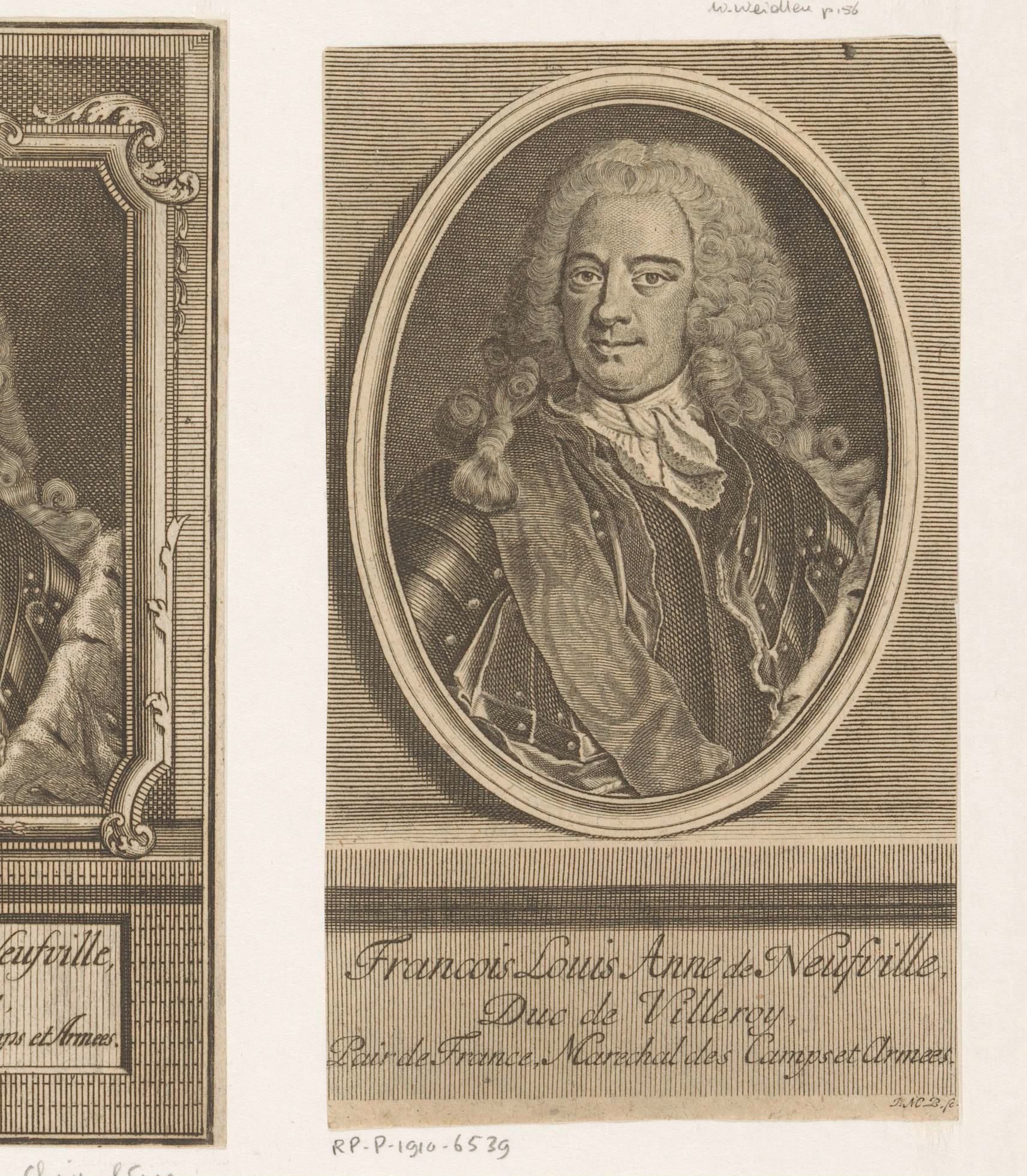 Portret van Louis François Anne de Neufville, duc de Villeroy