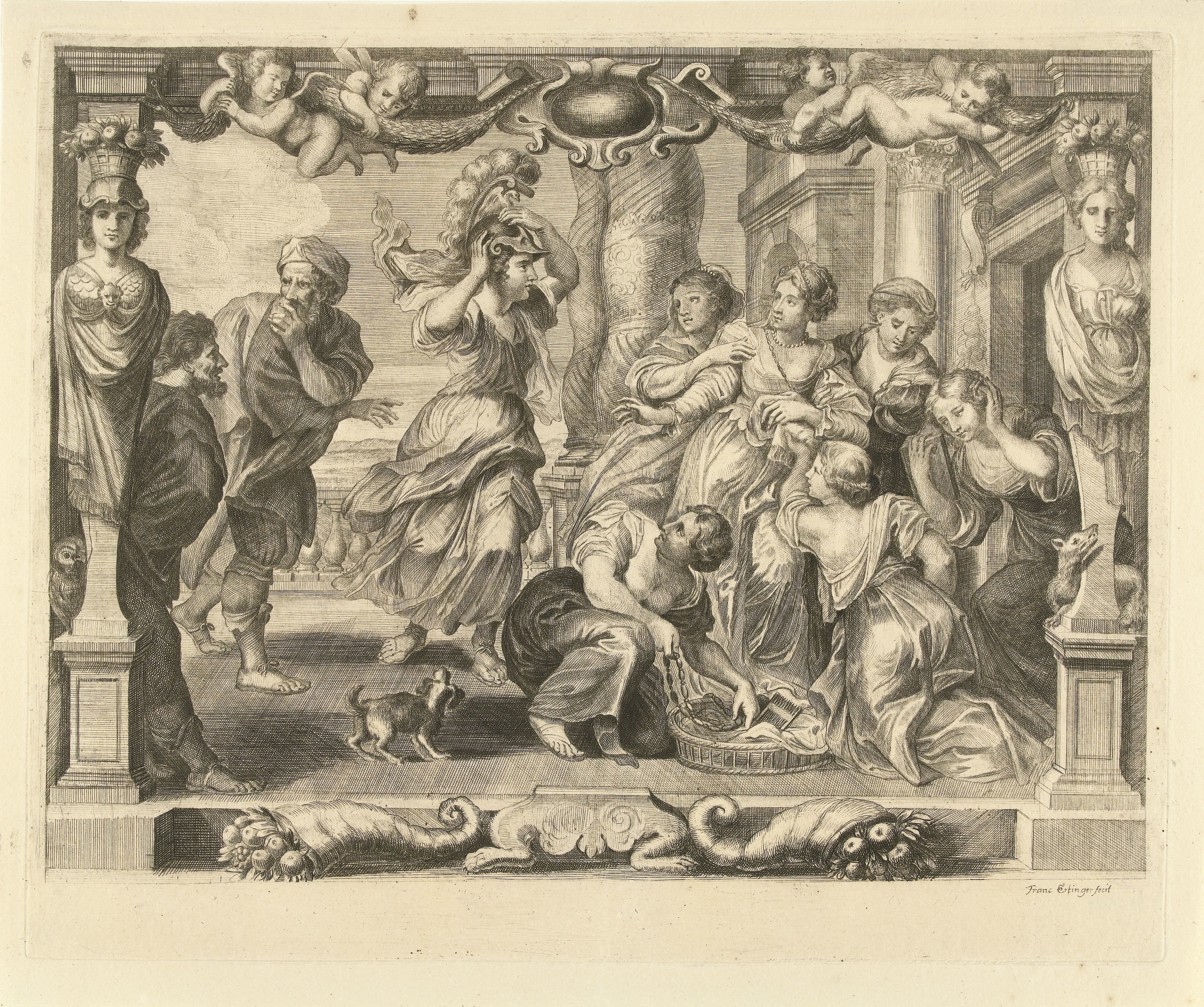 Achilles en de dochters van Lycomedus