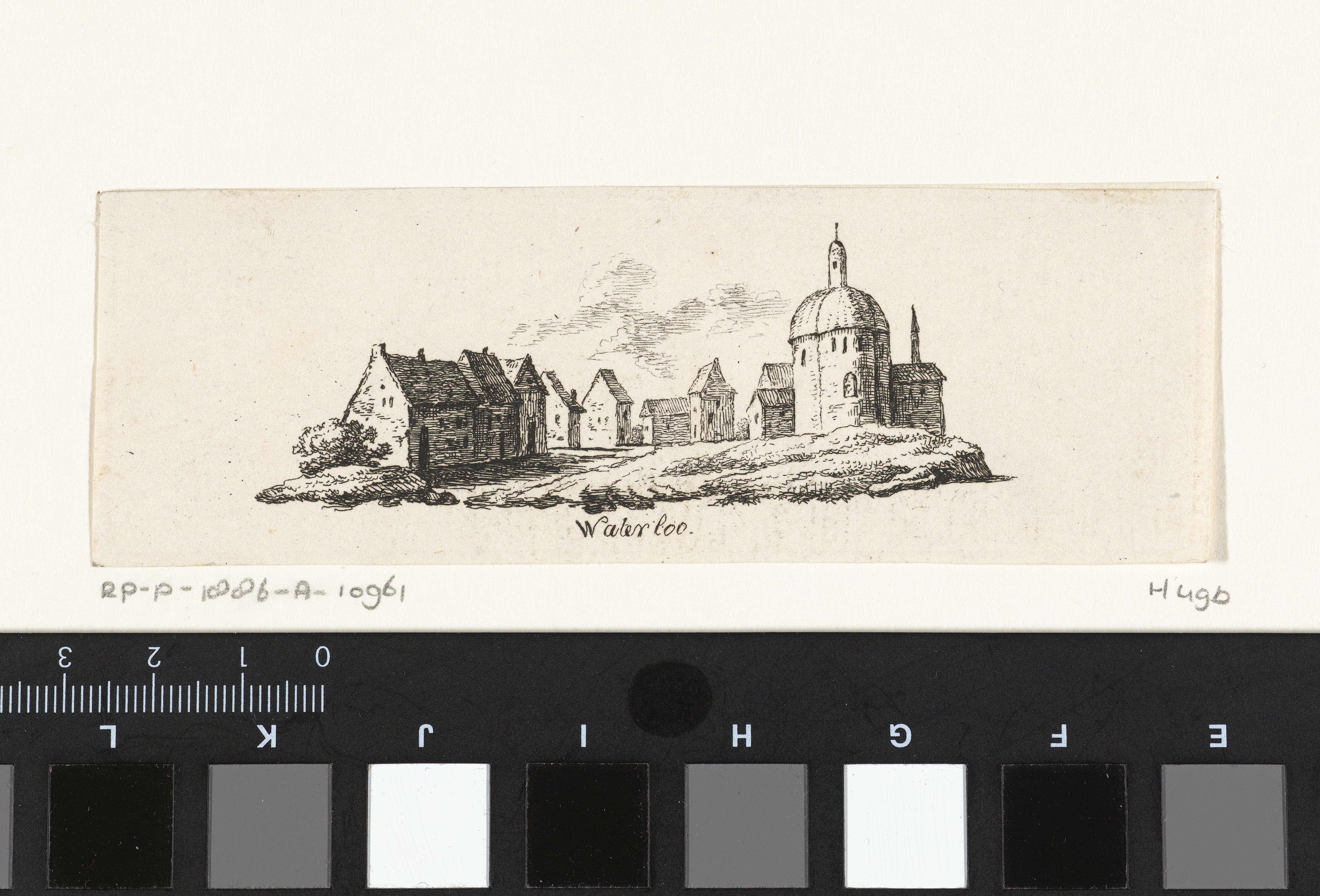 Gezicht op huizen en een kerk