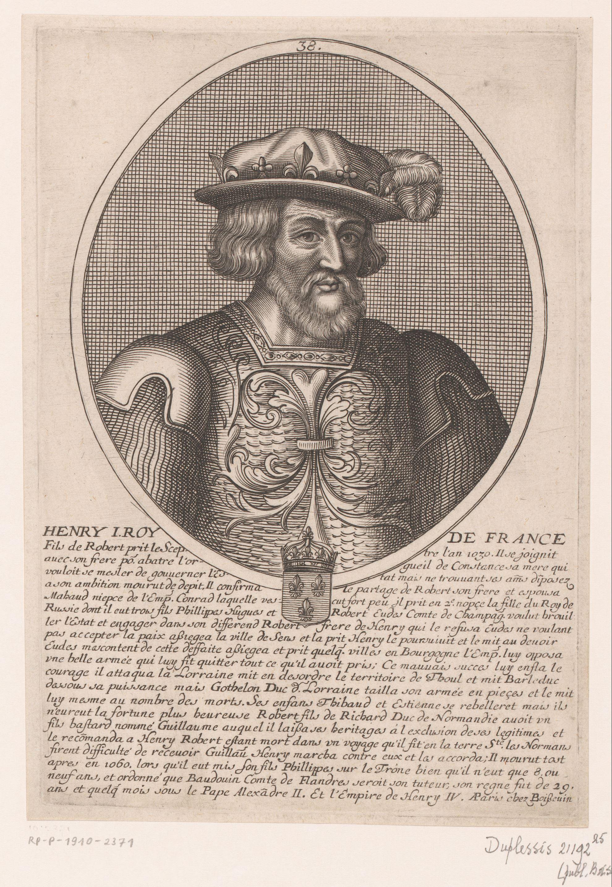 Portret van Hendrik I van Frankrijk