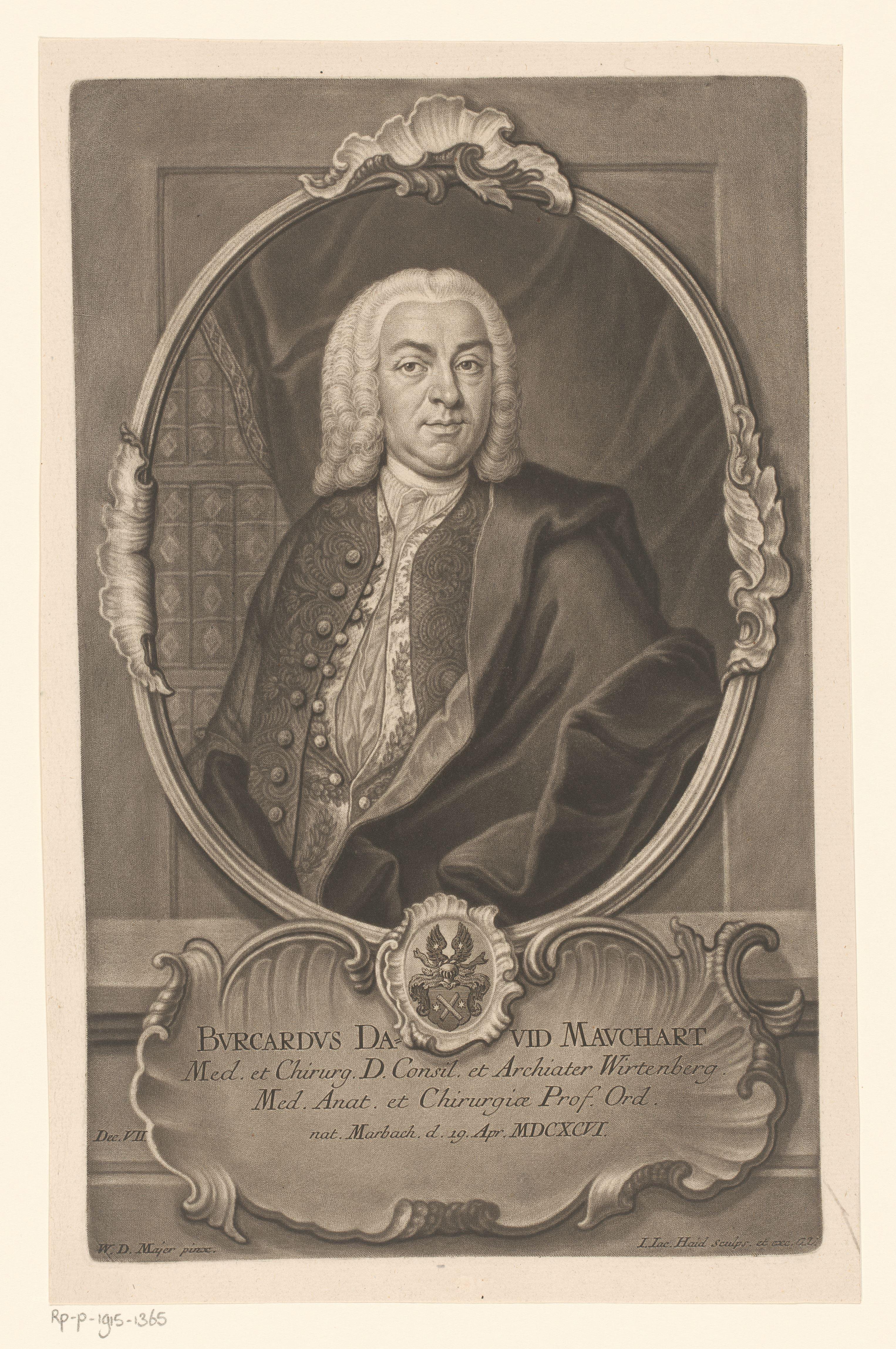 Portret van Burchard David Mauchart