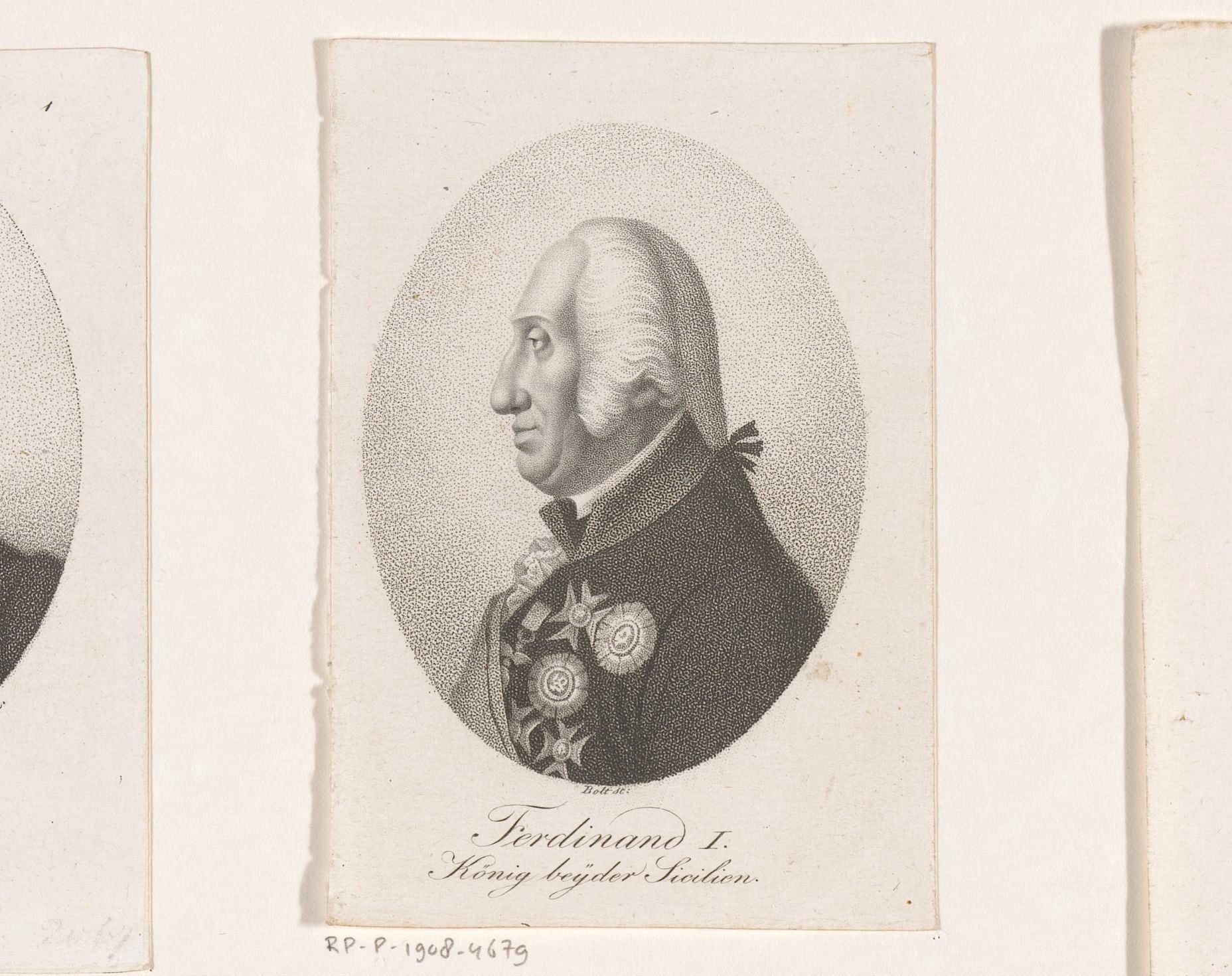 Portret van Ferdinand I, koning der beide Siciliën