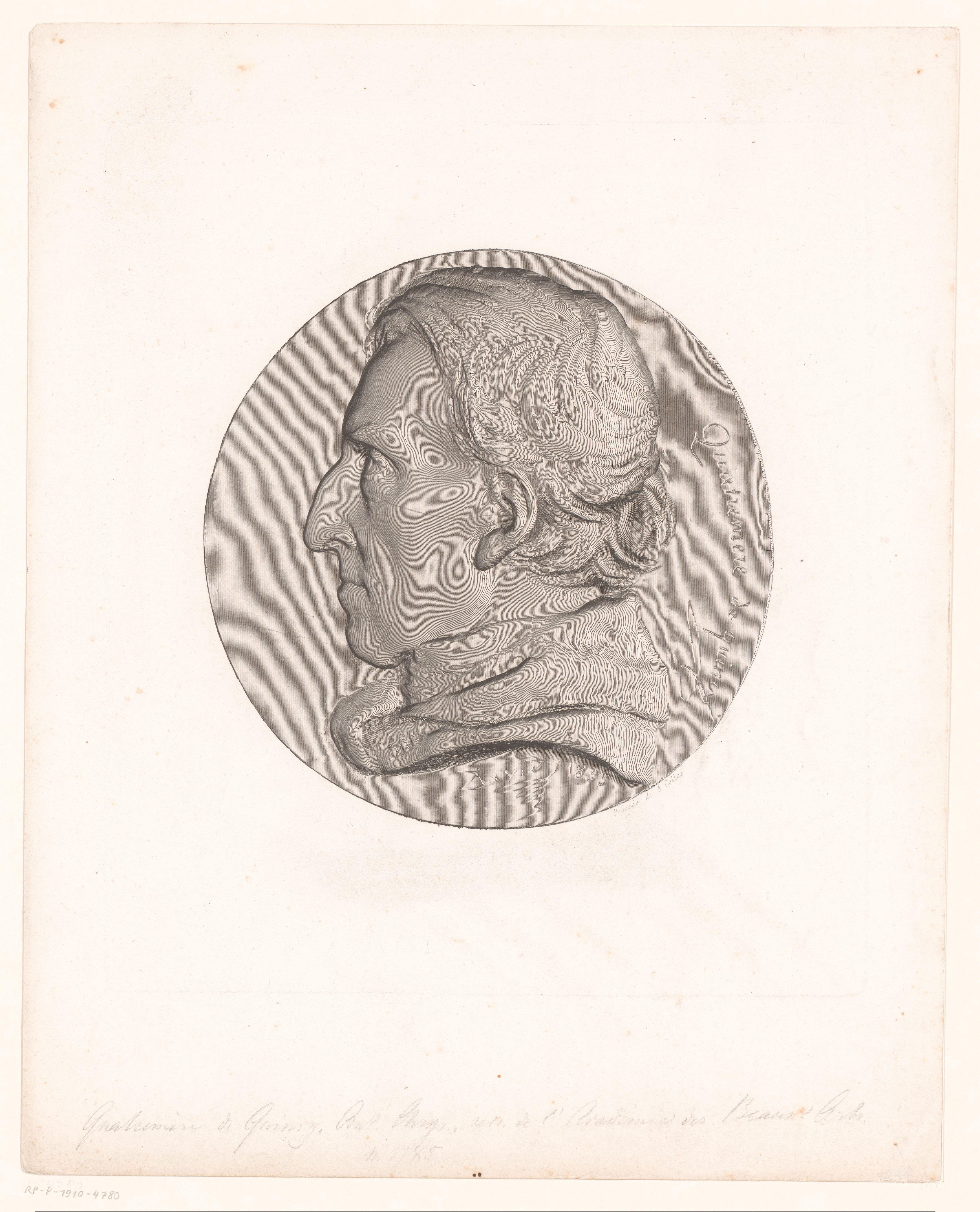Medaille met portret van Antoine-Chrysostome Quatremère de Quincy