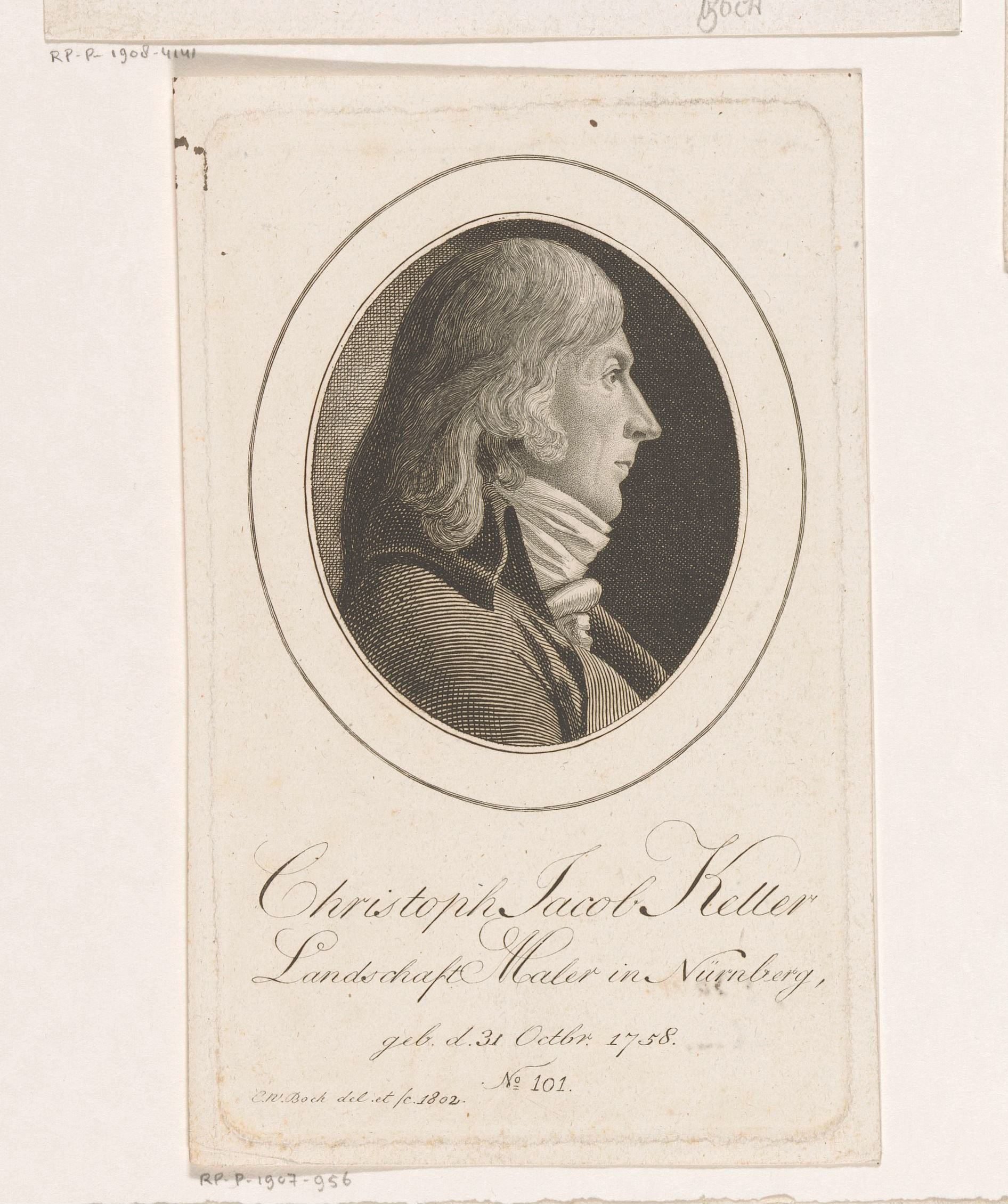 Portret van Christoph Jacob Keller