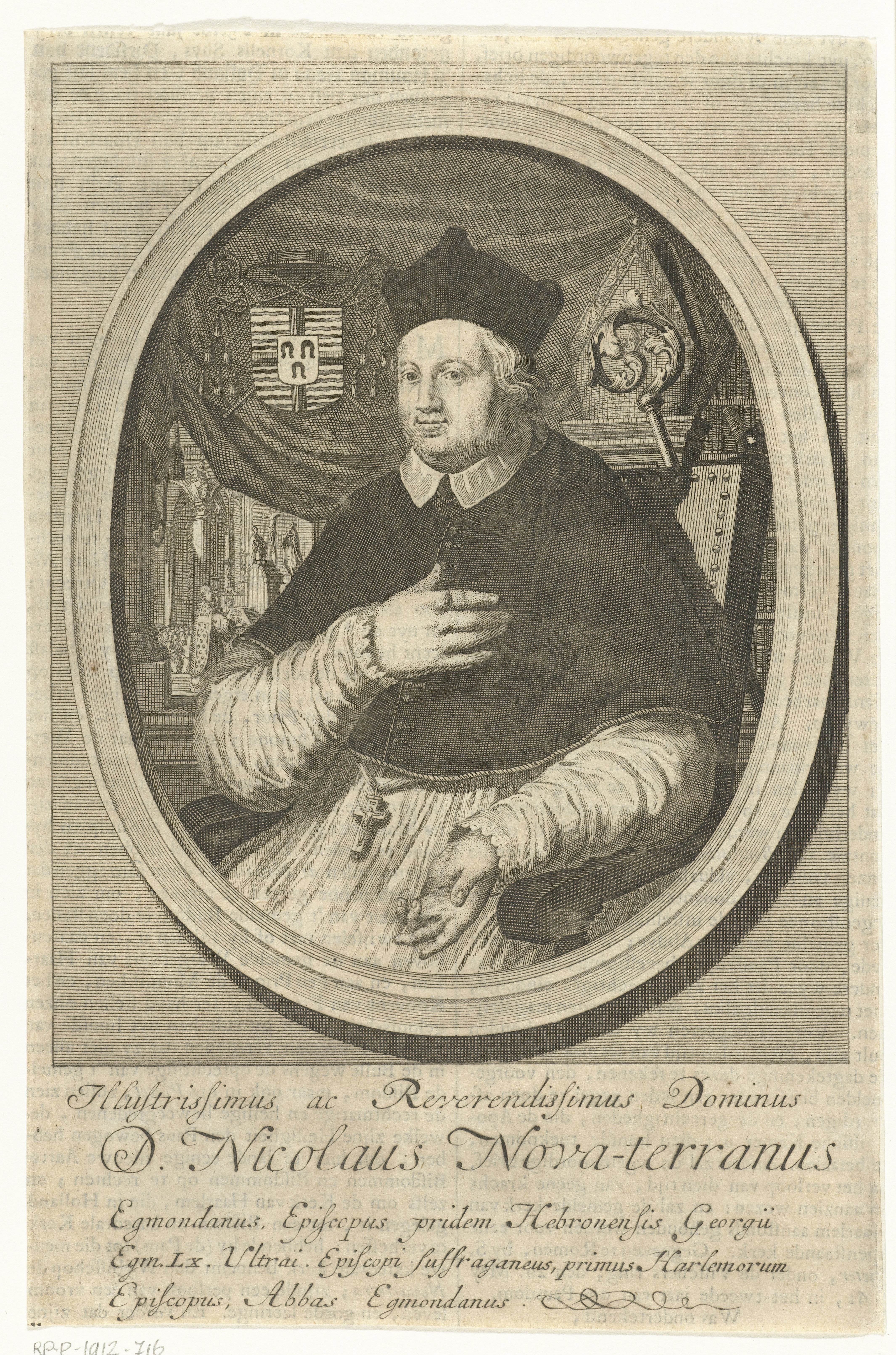 Portret van bisschop Nicolaas Nieuwland (Nikolaus à Nova Terra) van Haarlem
