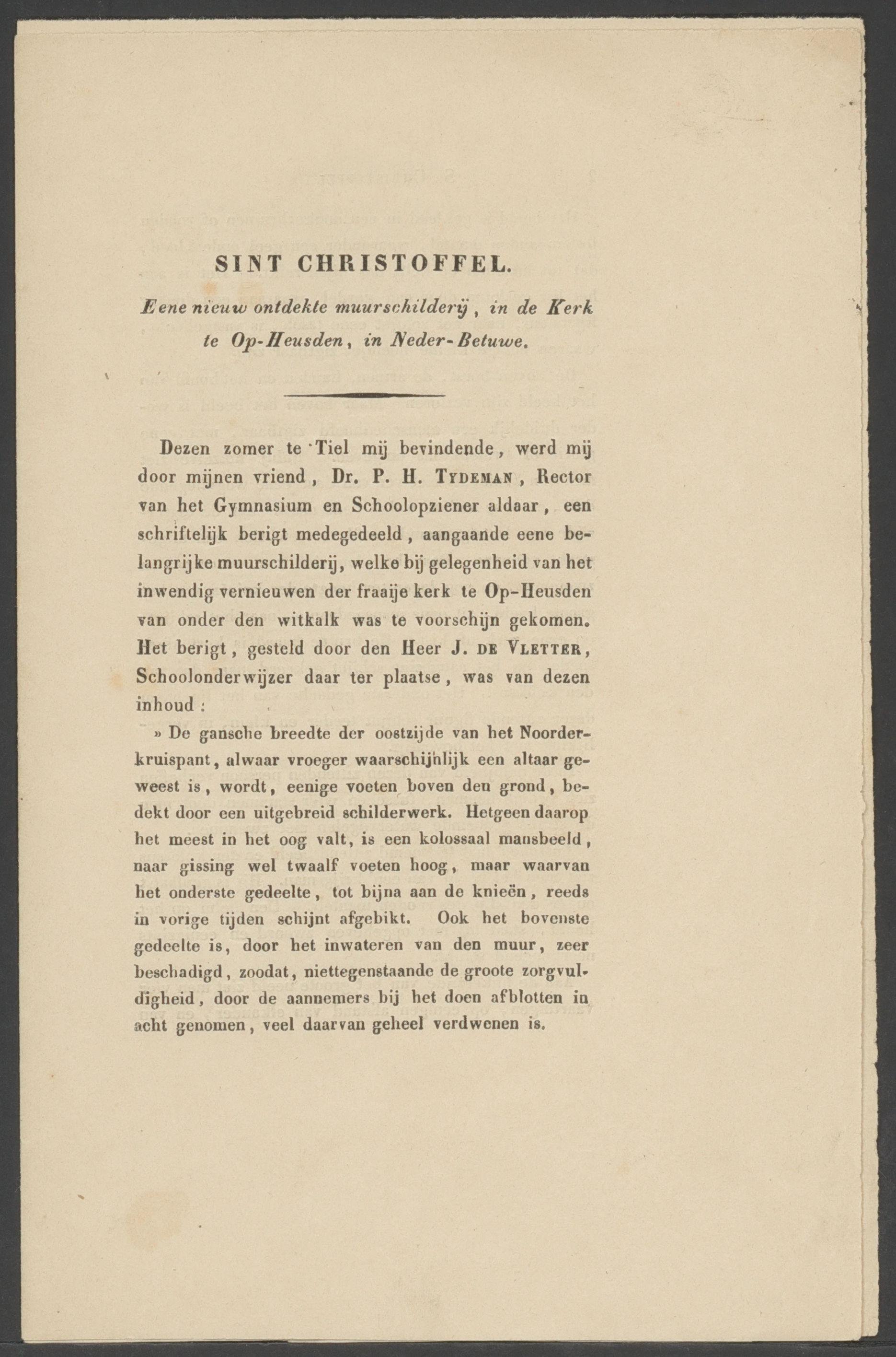 Beschrijving van de muurschildering uit de kerk van Opheusden