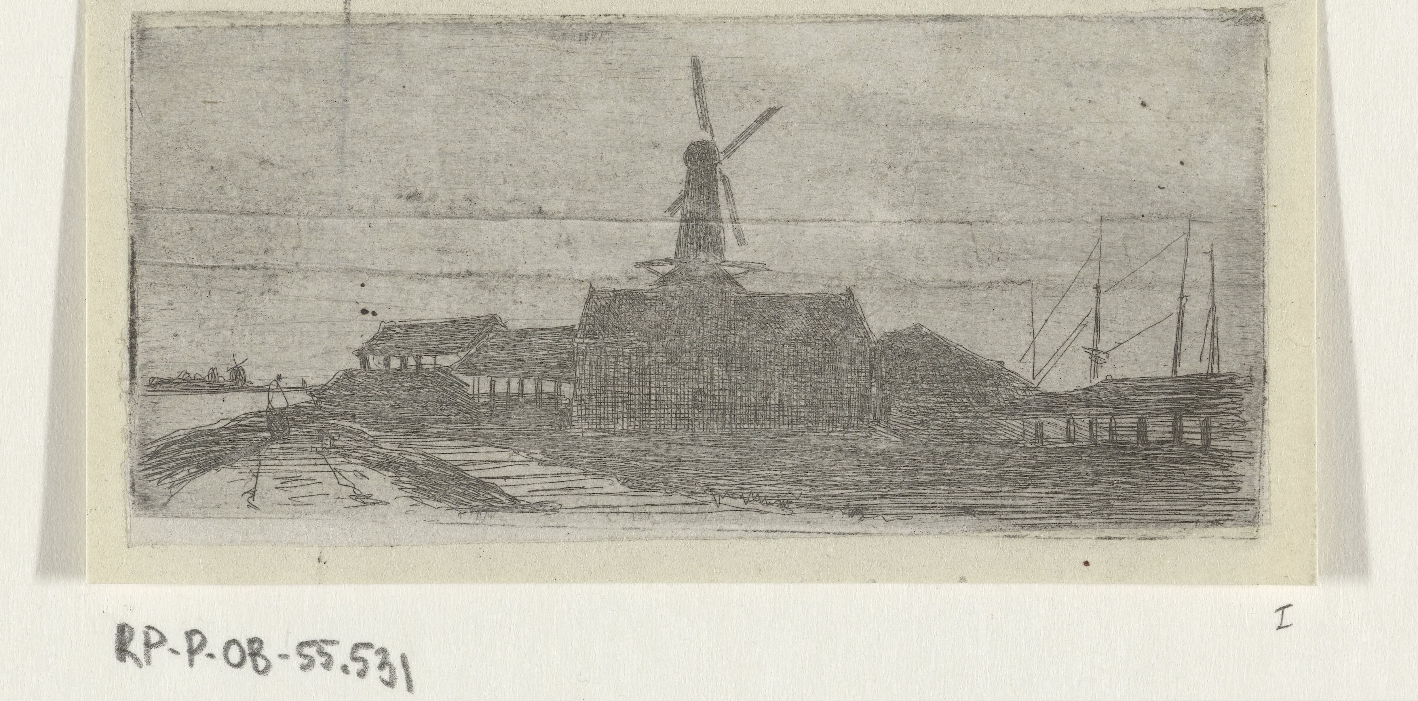 Complex met molen aan een rivier