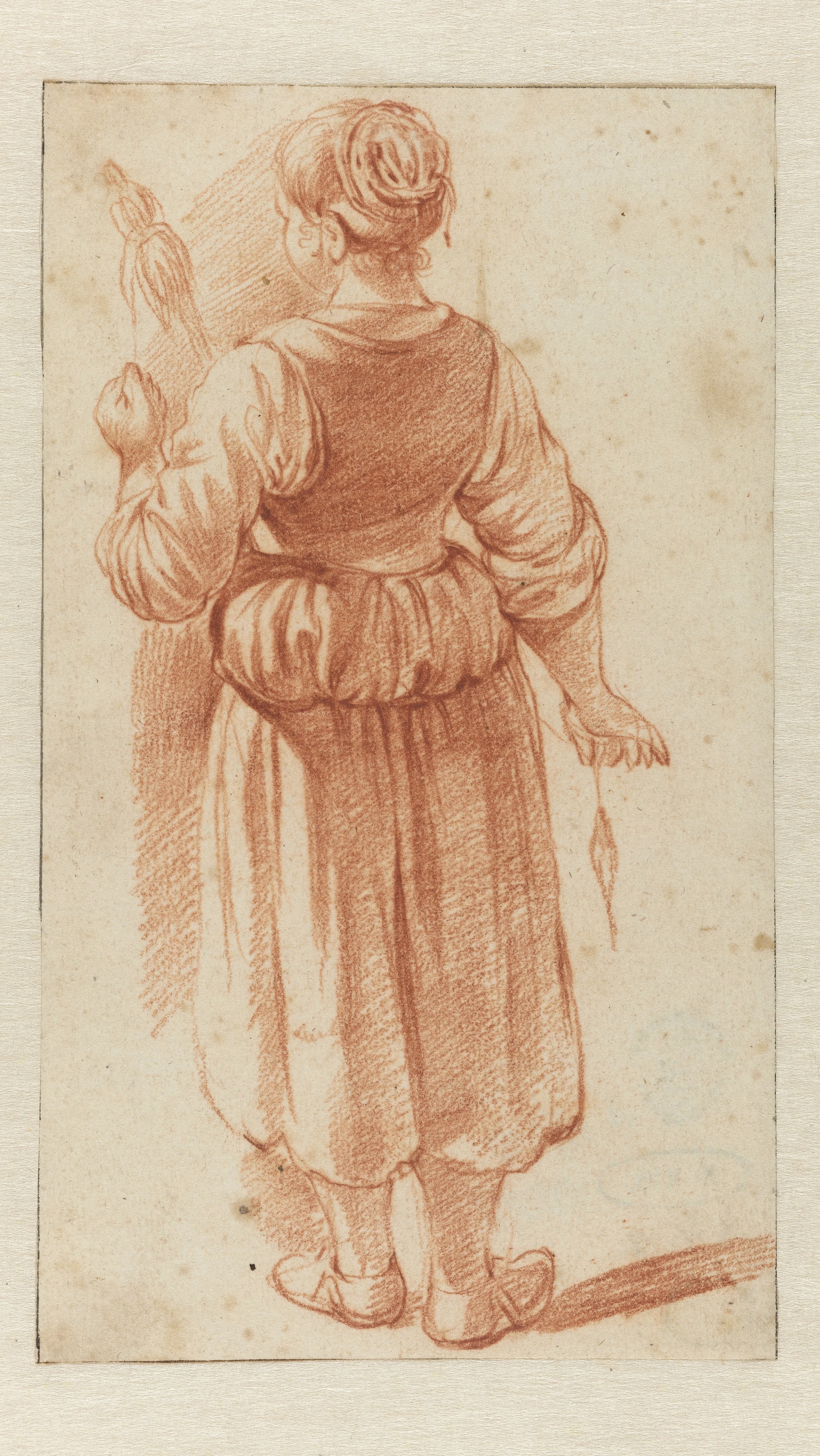 Spinnende vrouw, staand