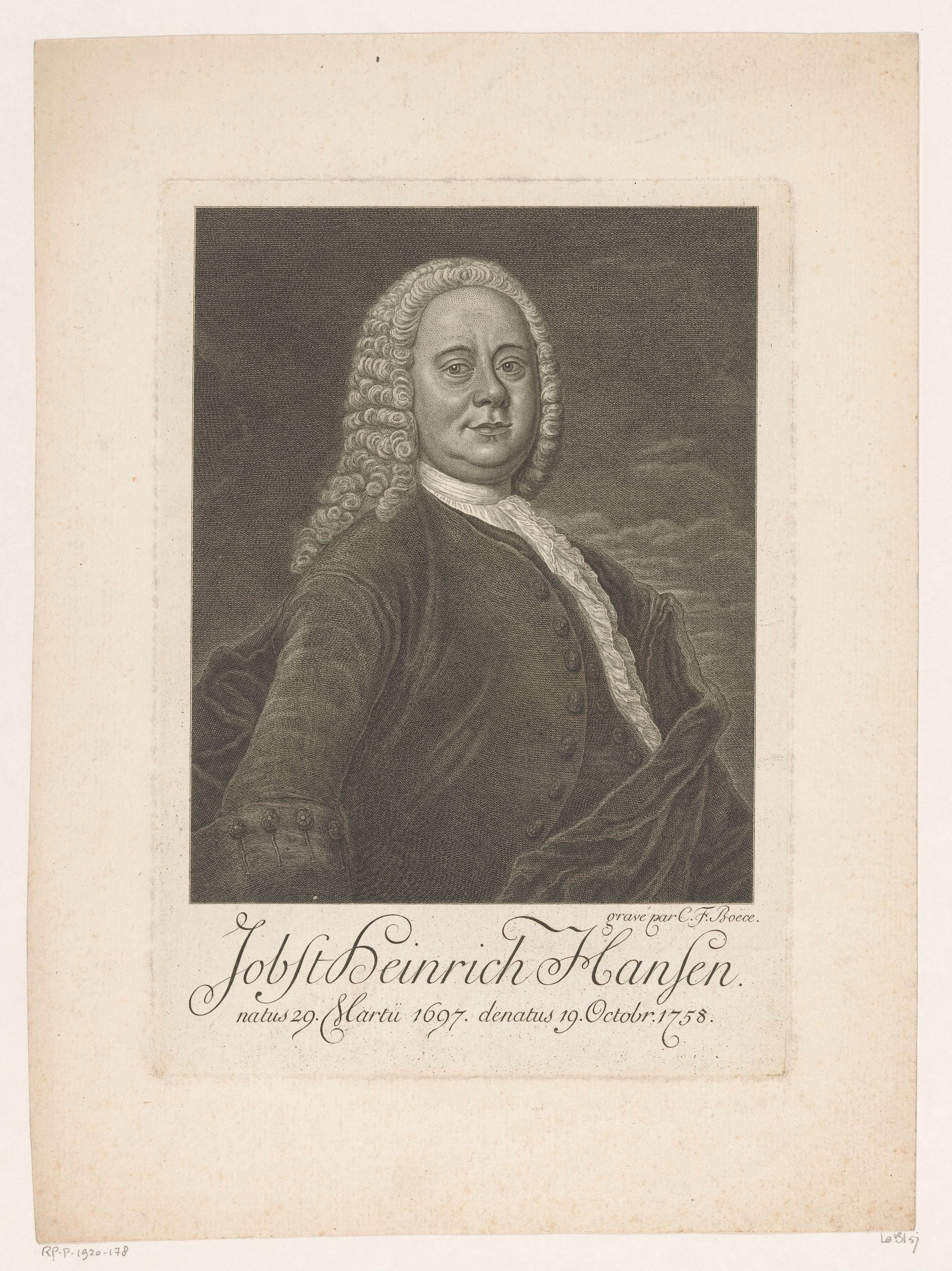 Portret van Jobst Heinrich Hansen