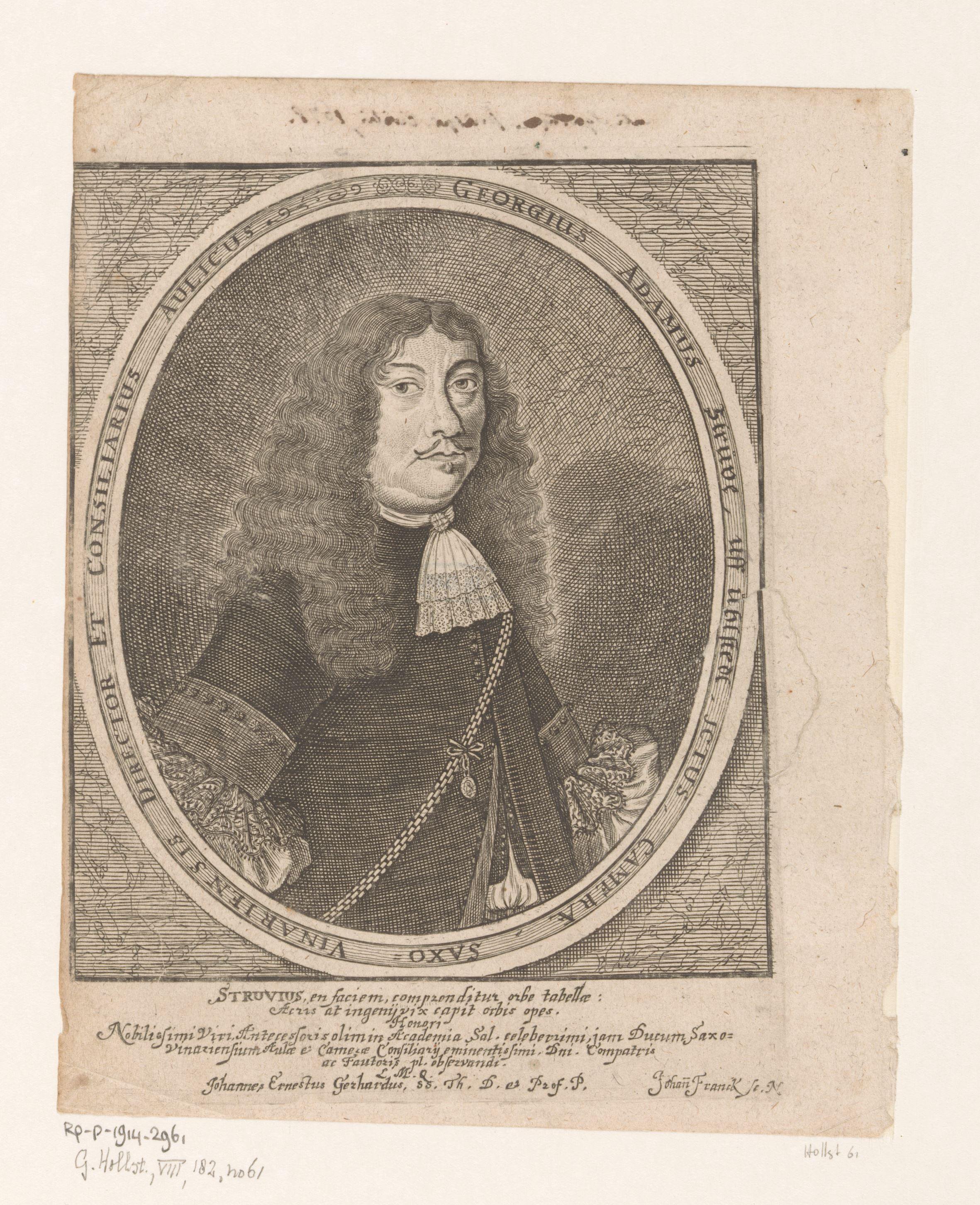 Portret van Georg Adam Struve