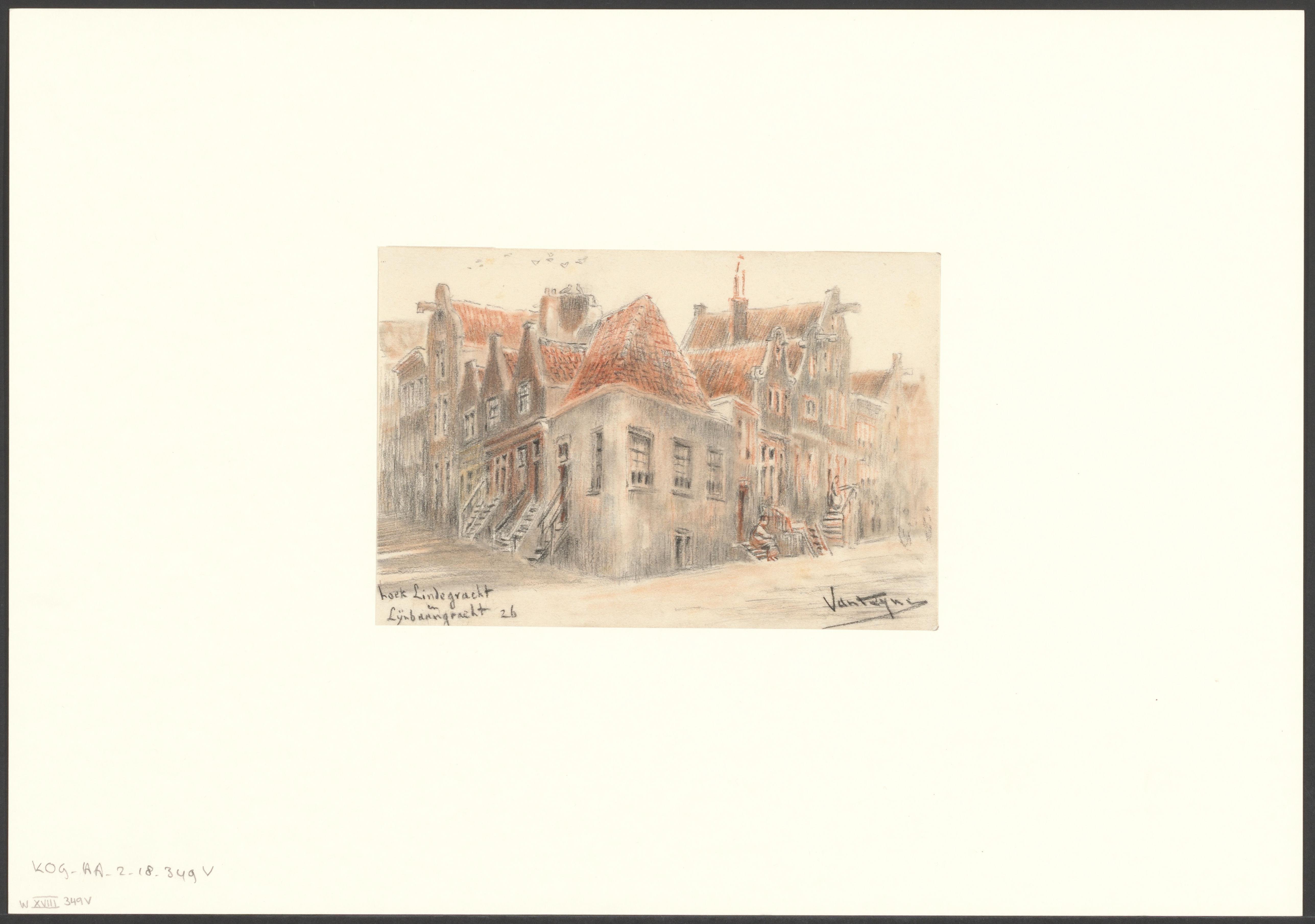 Gezicht op de Lindengracht, hoek Lijnbaansgracht
