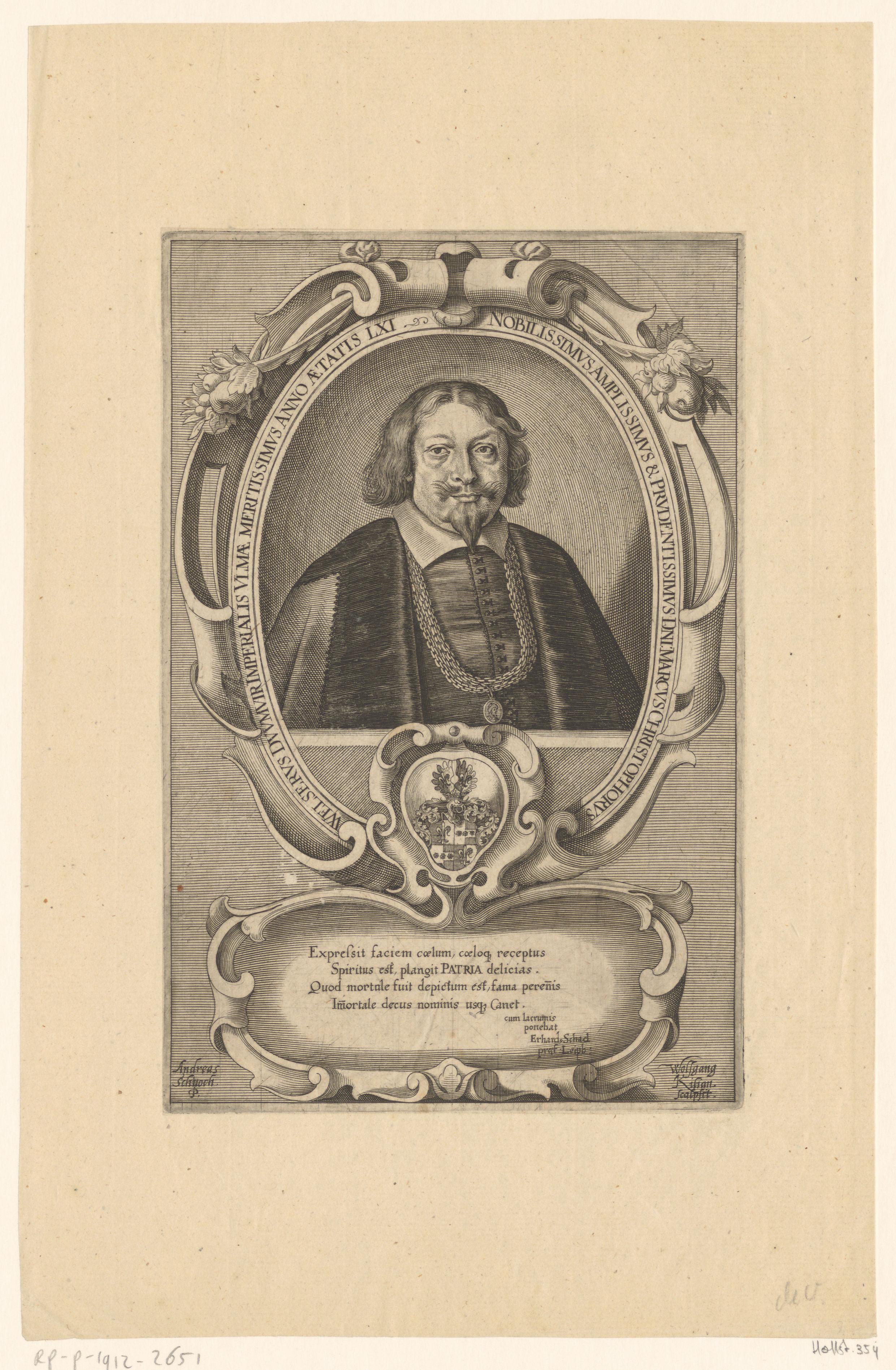 Portret van Marcus Christoph Welser op 61-jarige leeftijd
