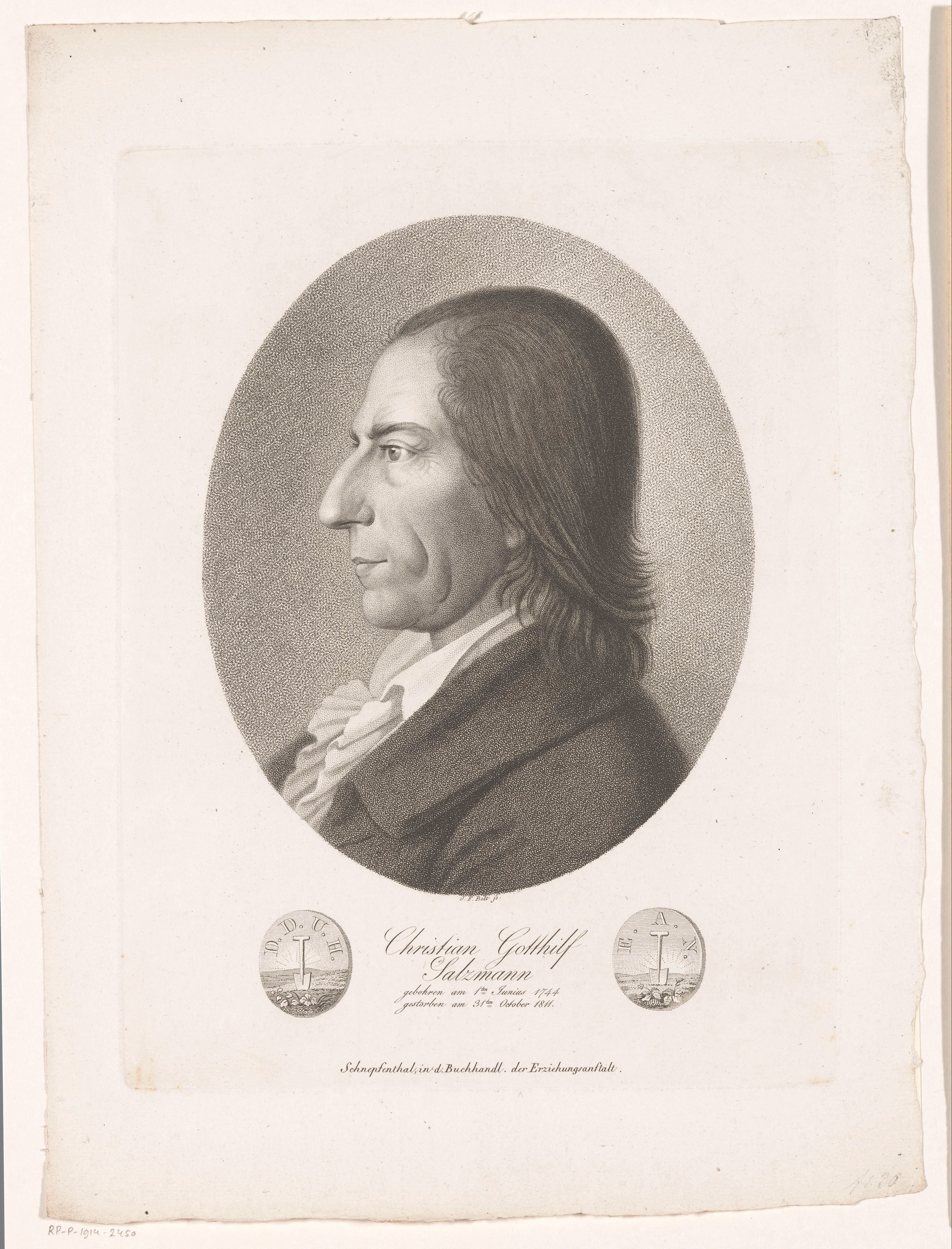 Portret van Christian Gotthilf Salzmann