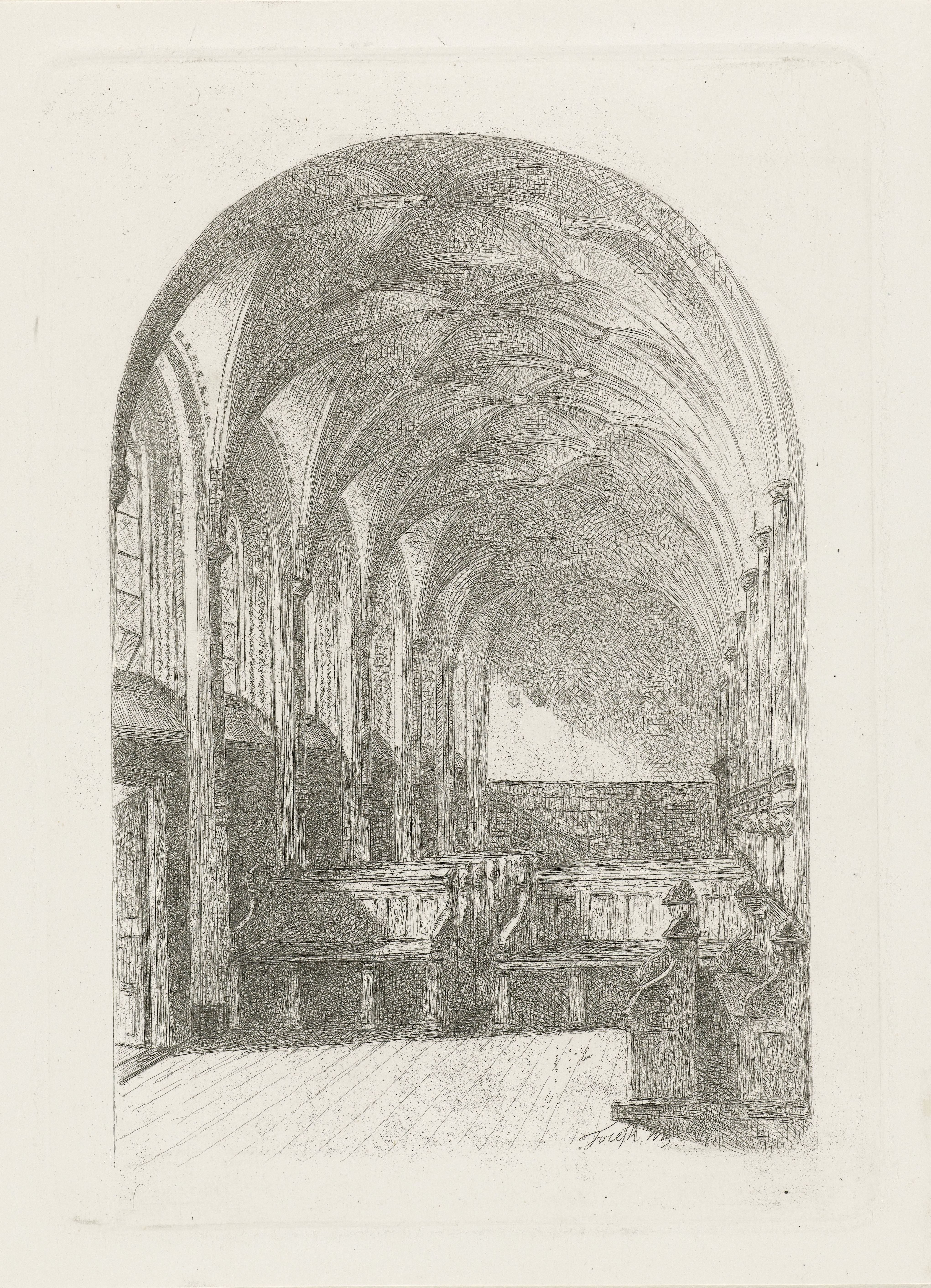 Interieur van een gedeelte van de Dom te Utrecht