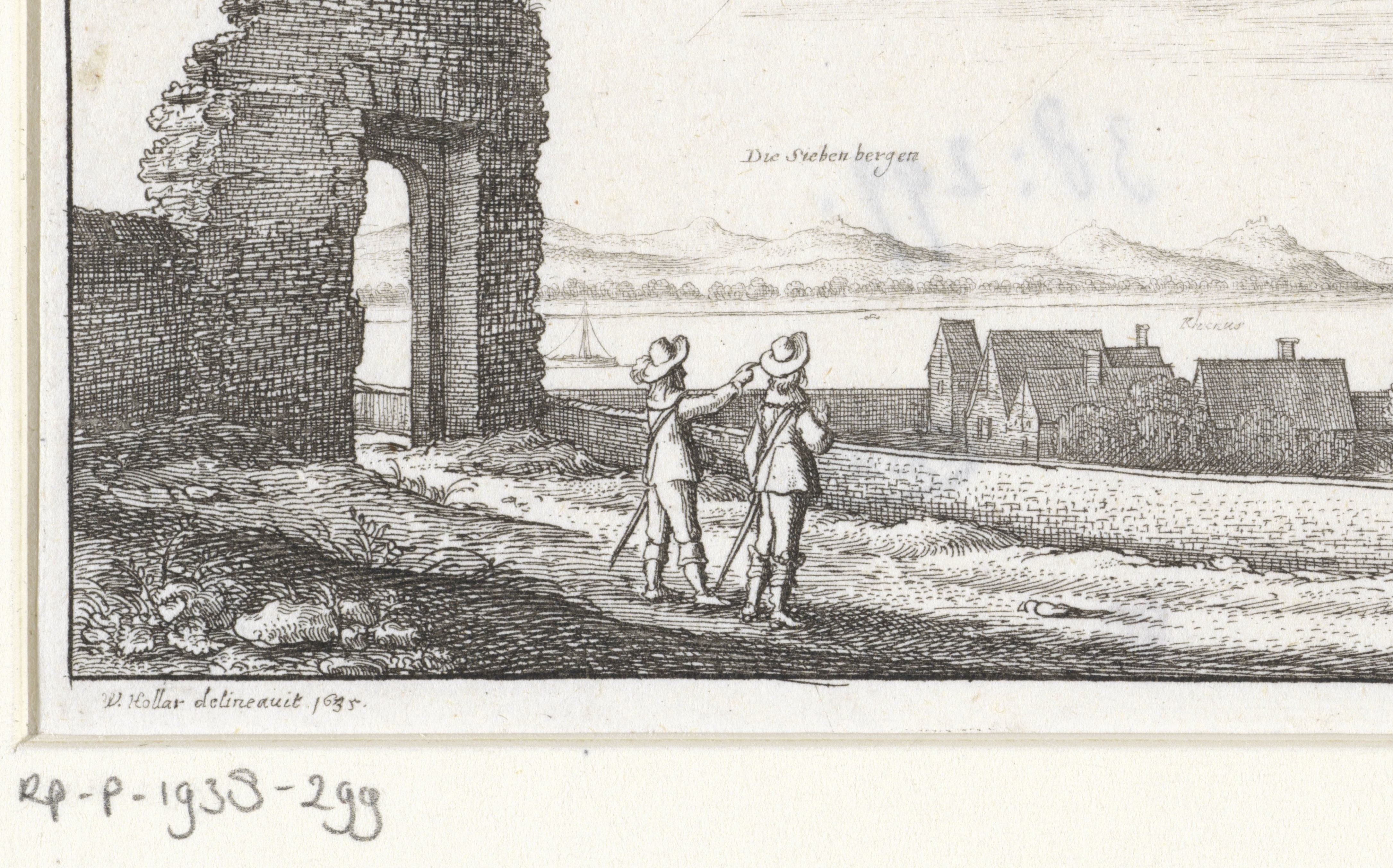 Landschap met gezicht op het Zevengebergte bij Bonn
