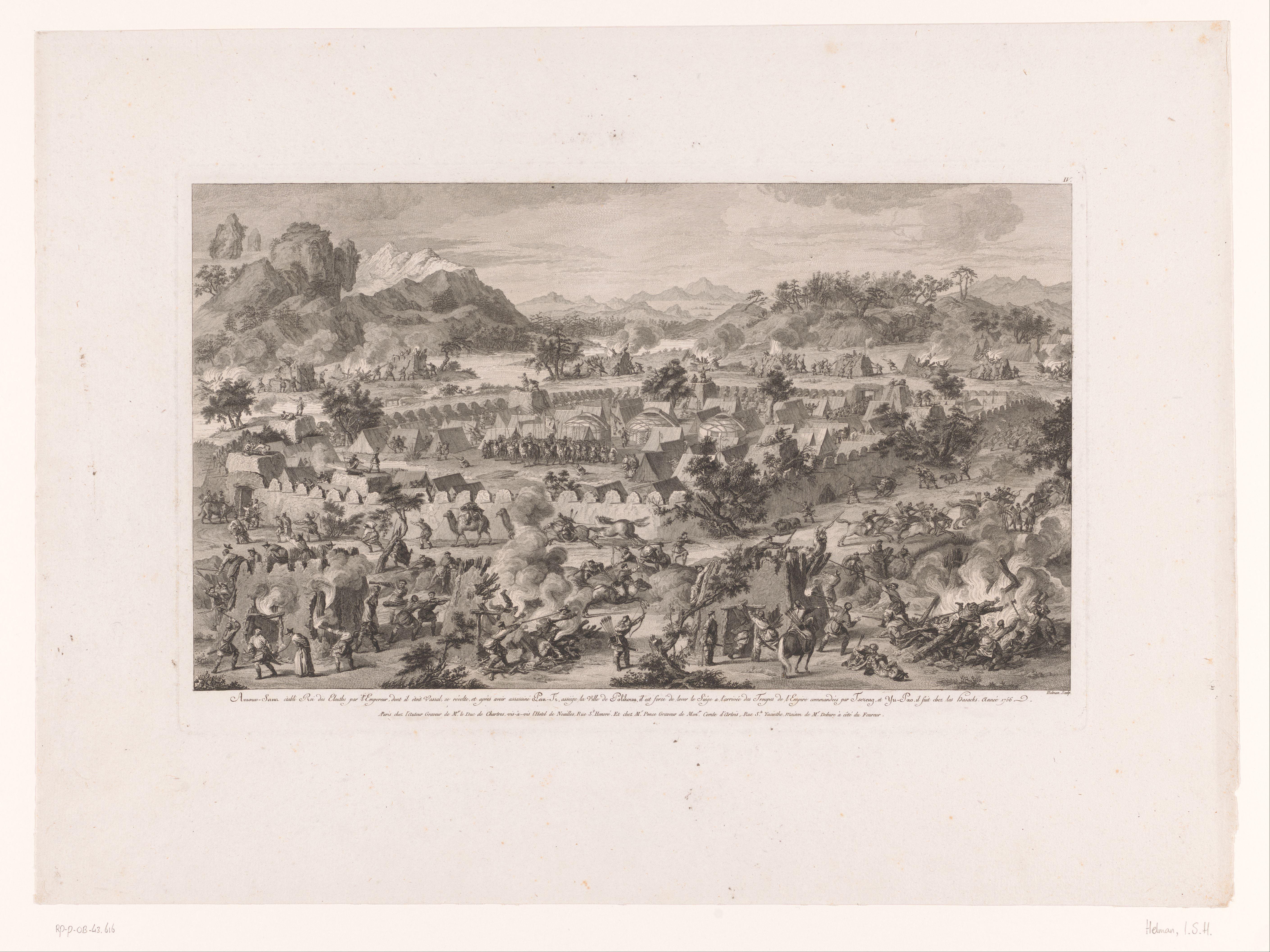 Bestorming van het legerkamp te Garden-Ola met Amour-sana