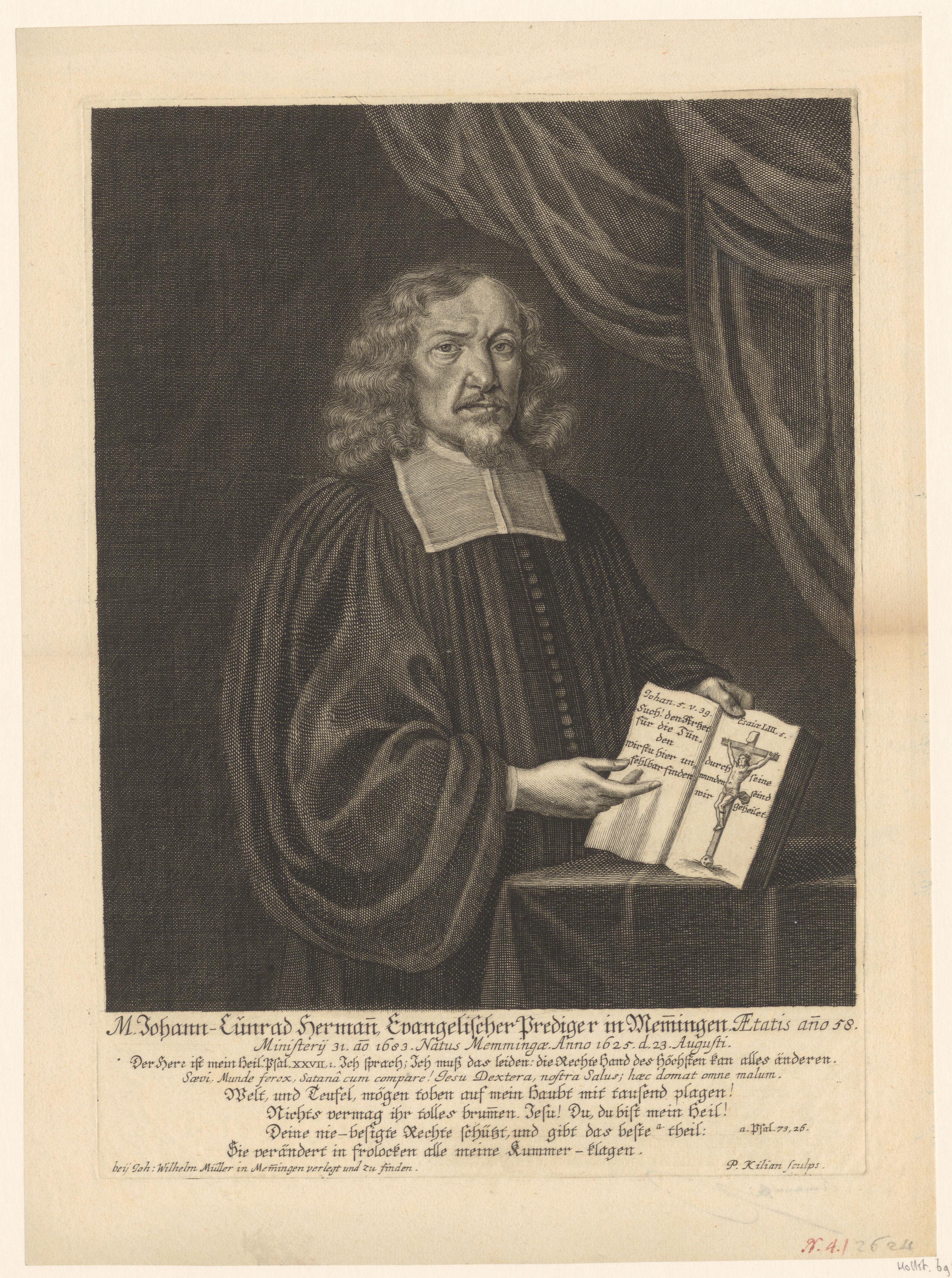Portret van Johann Conrad Hermann op 58-jarige leeftijd