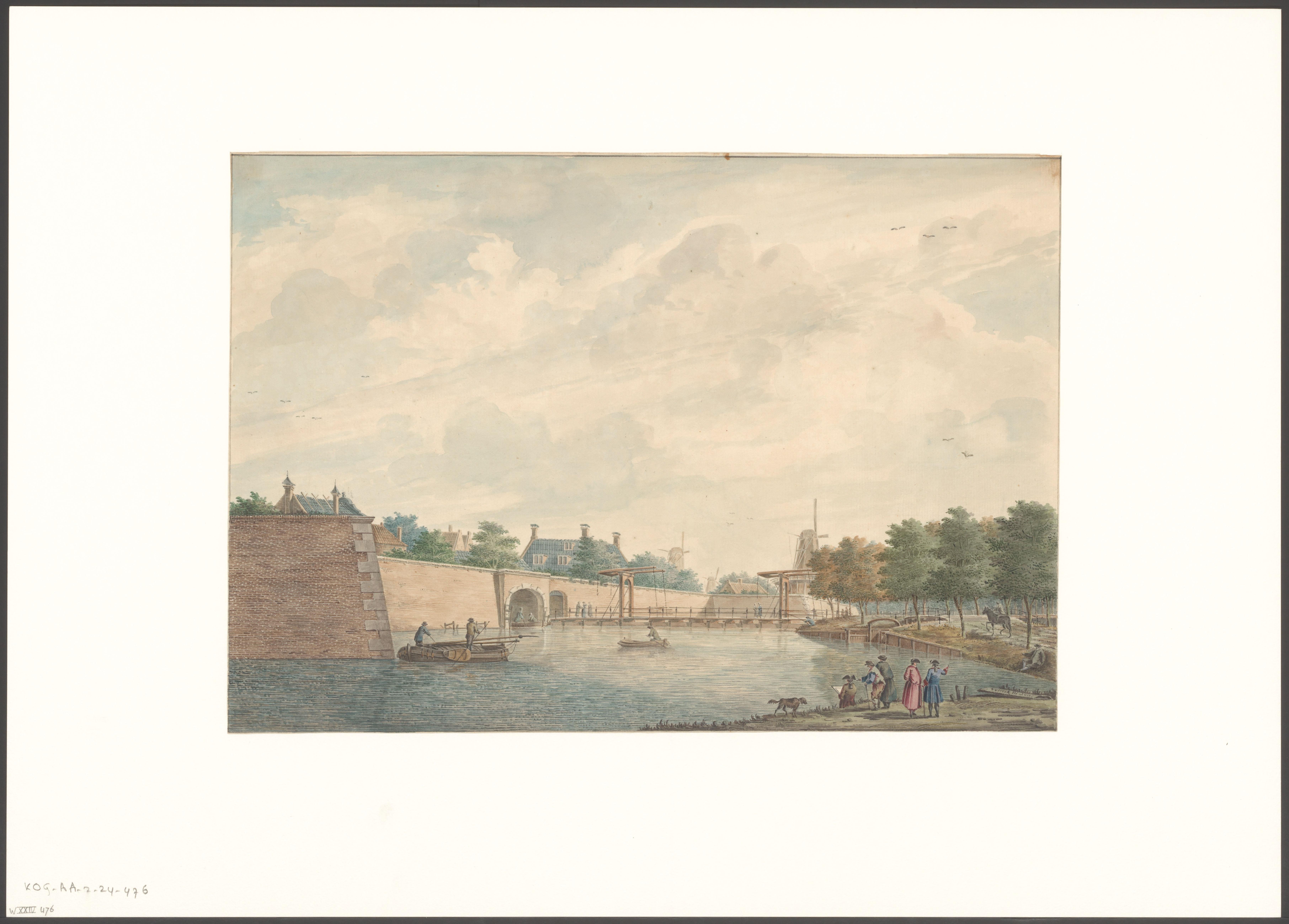 Gezicht op de Weteringpoort vanaf het Singel