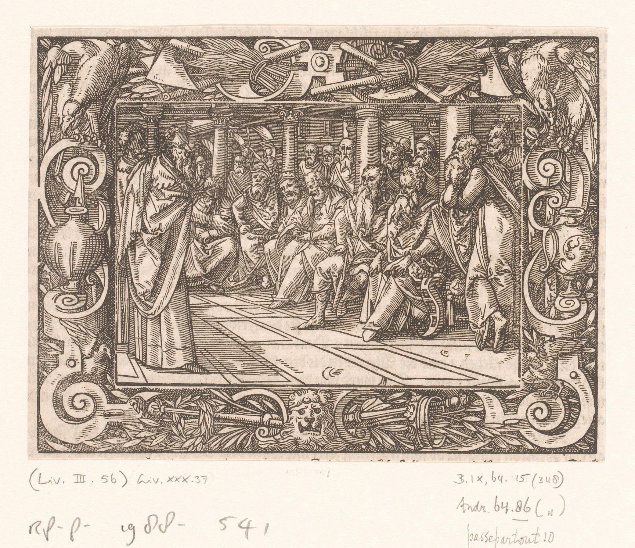Lucius Junius Brutus vraagt de consuls om bestraffing van zijn zonen