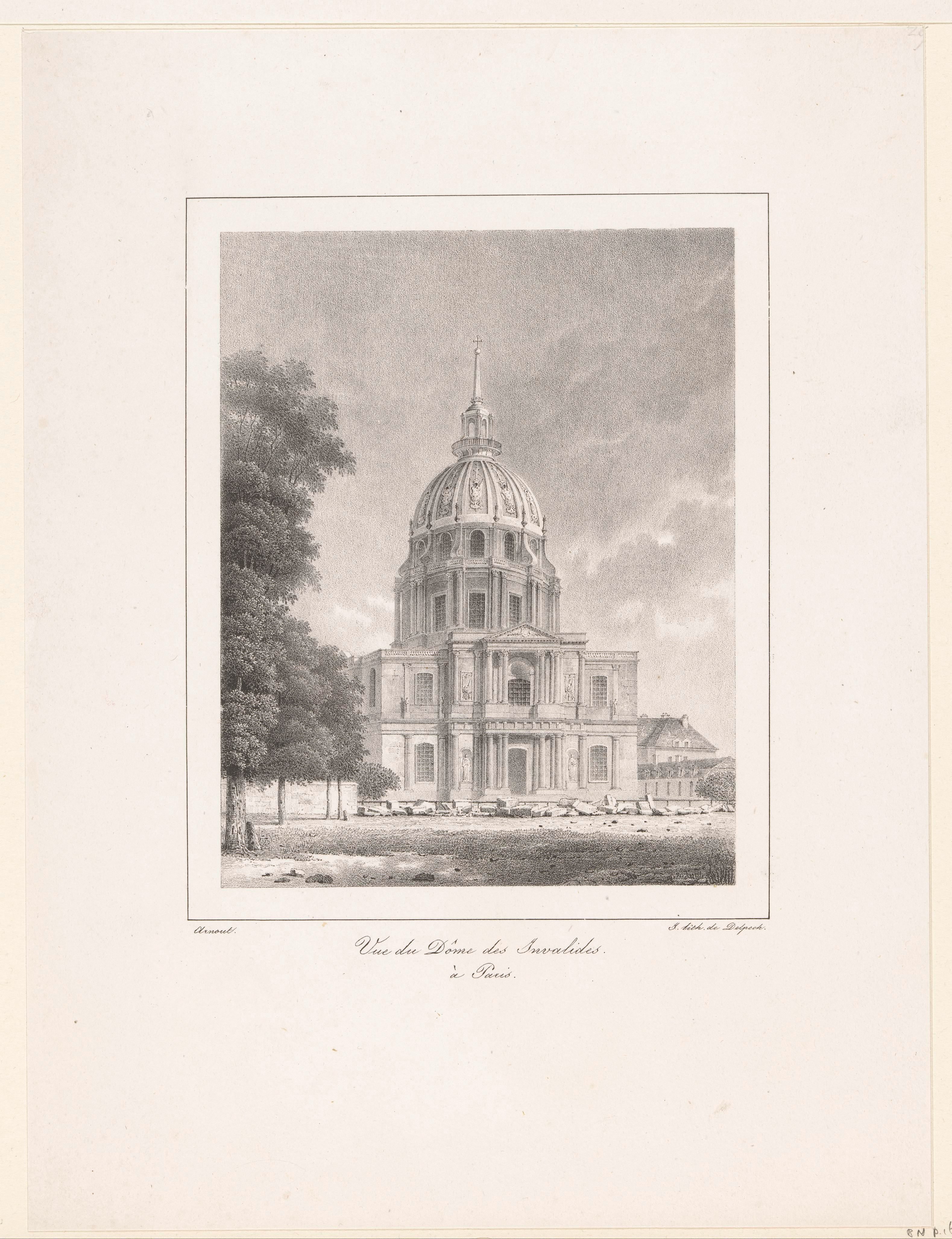 Zicht op de Dôme des Invalides in Parijs