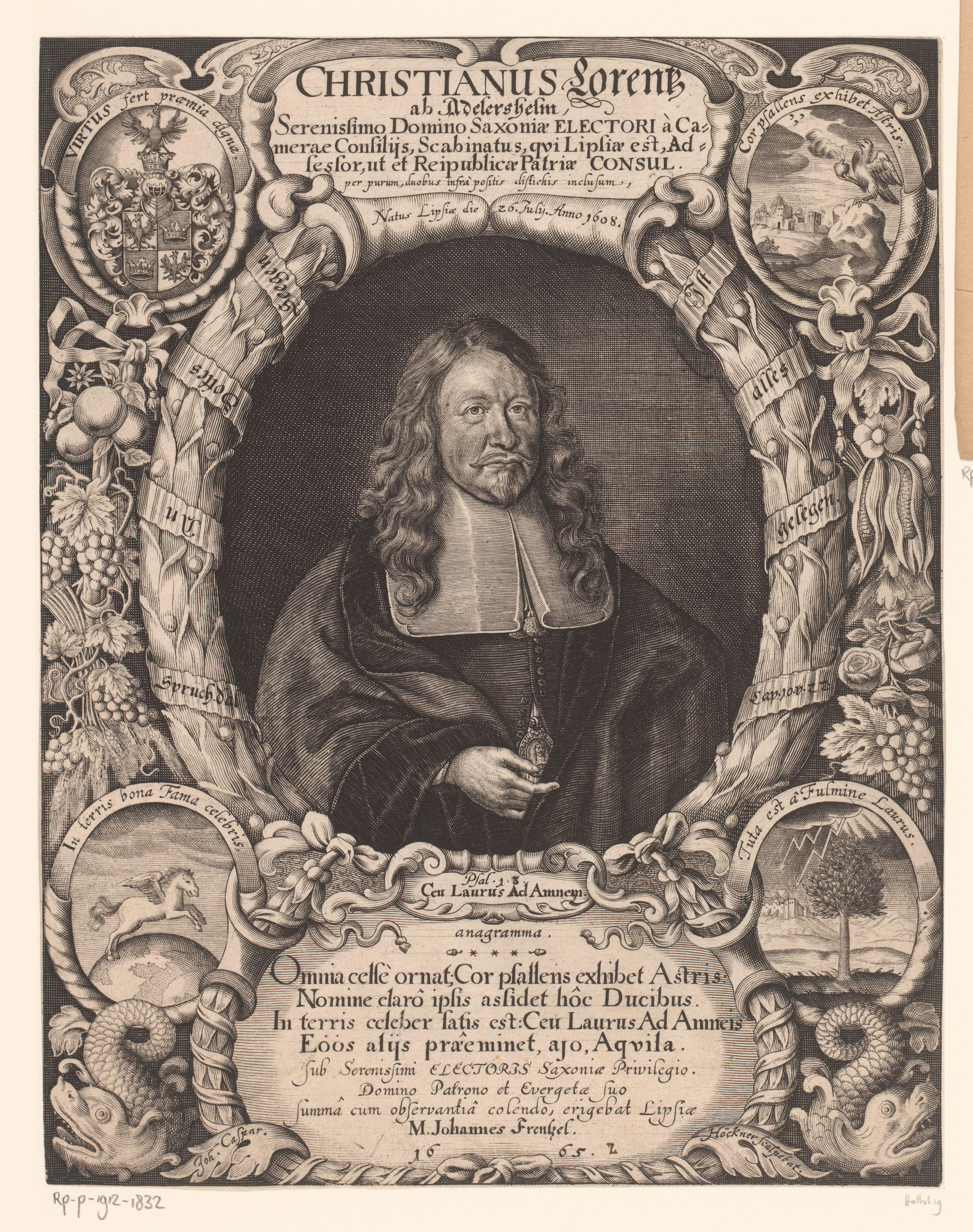 Portret van Christian Lorentz von Adlershelm
