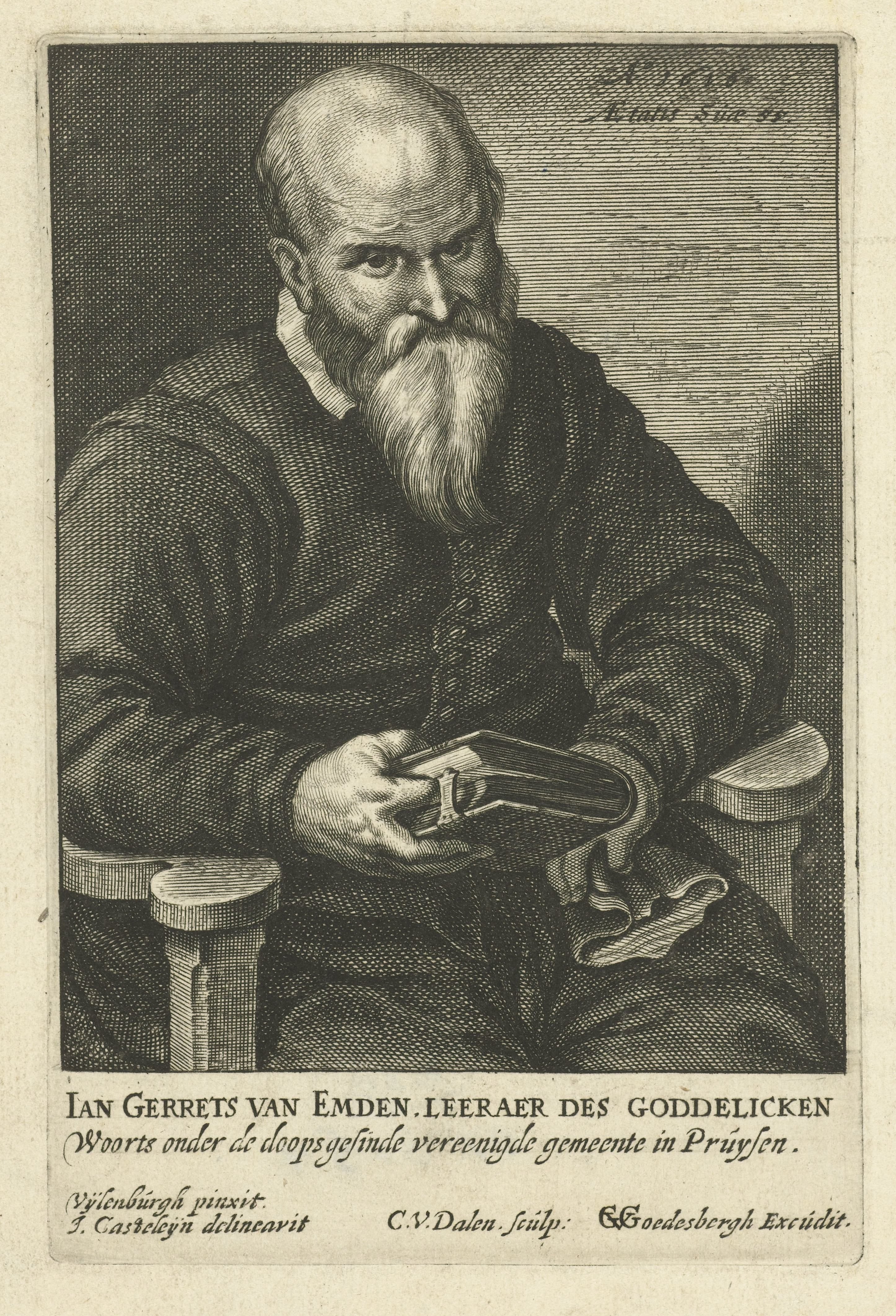 Portret van Jan Gerrits van Emden op 55-jarige leeftijd