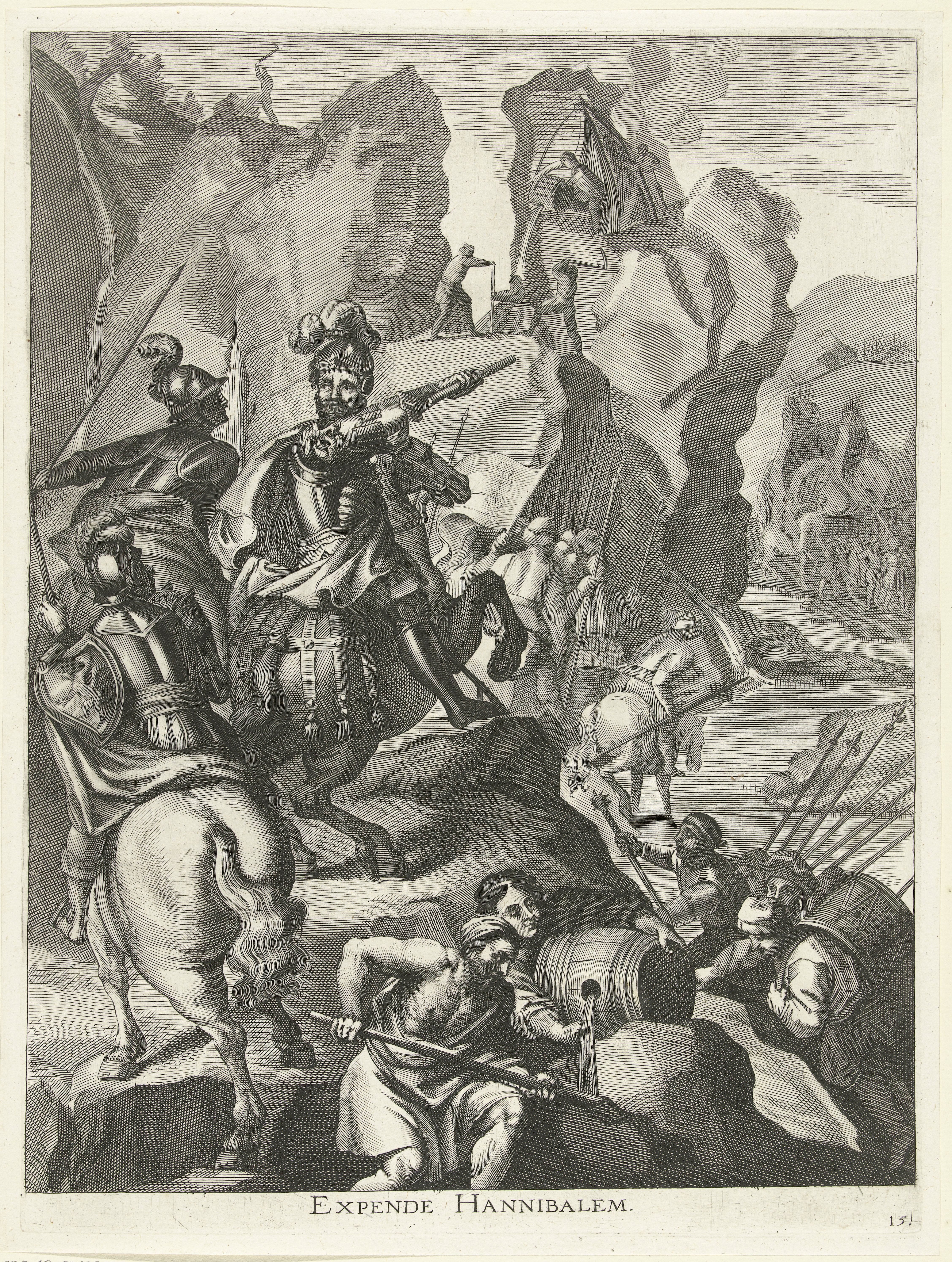 Hannibal steekt de Alpen over; intocht van Ferdinand te Gent in 1635