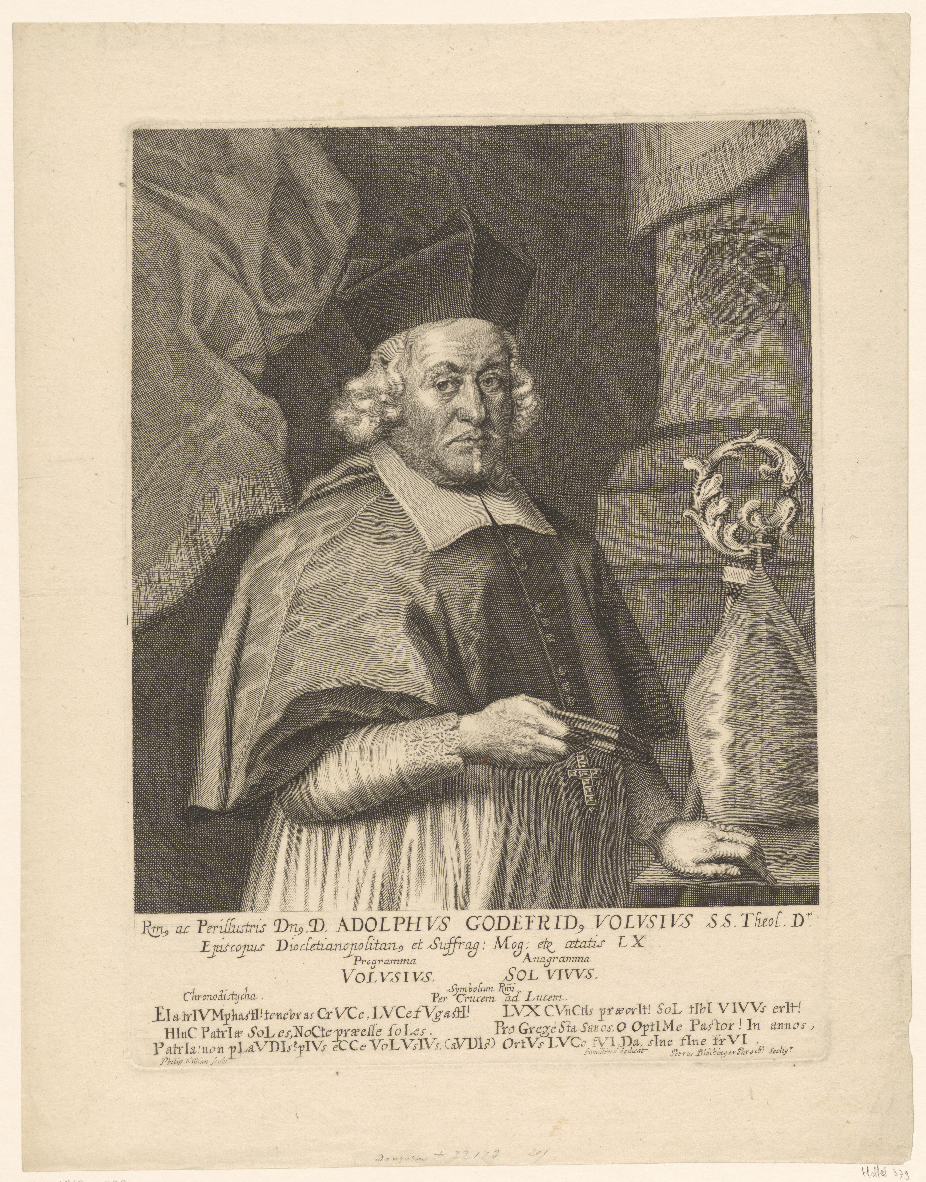 Portret van Adolph Gottfried Volusius op 60-jarige leeftijd