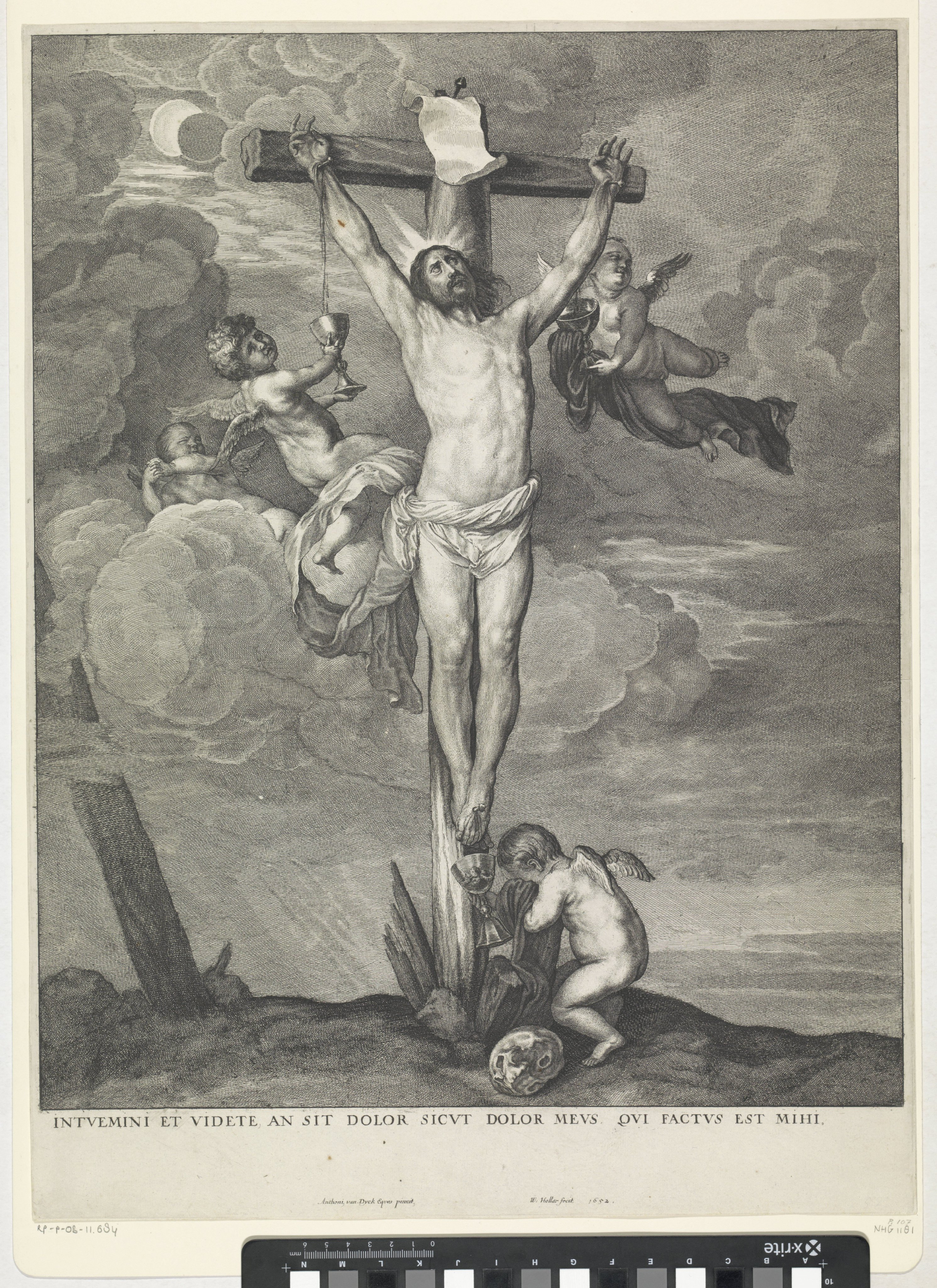 Christus aan het kruis met engelen