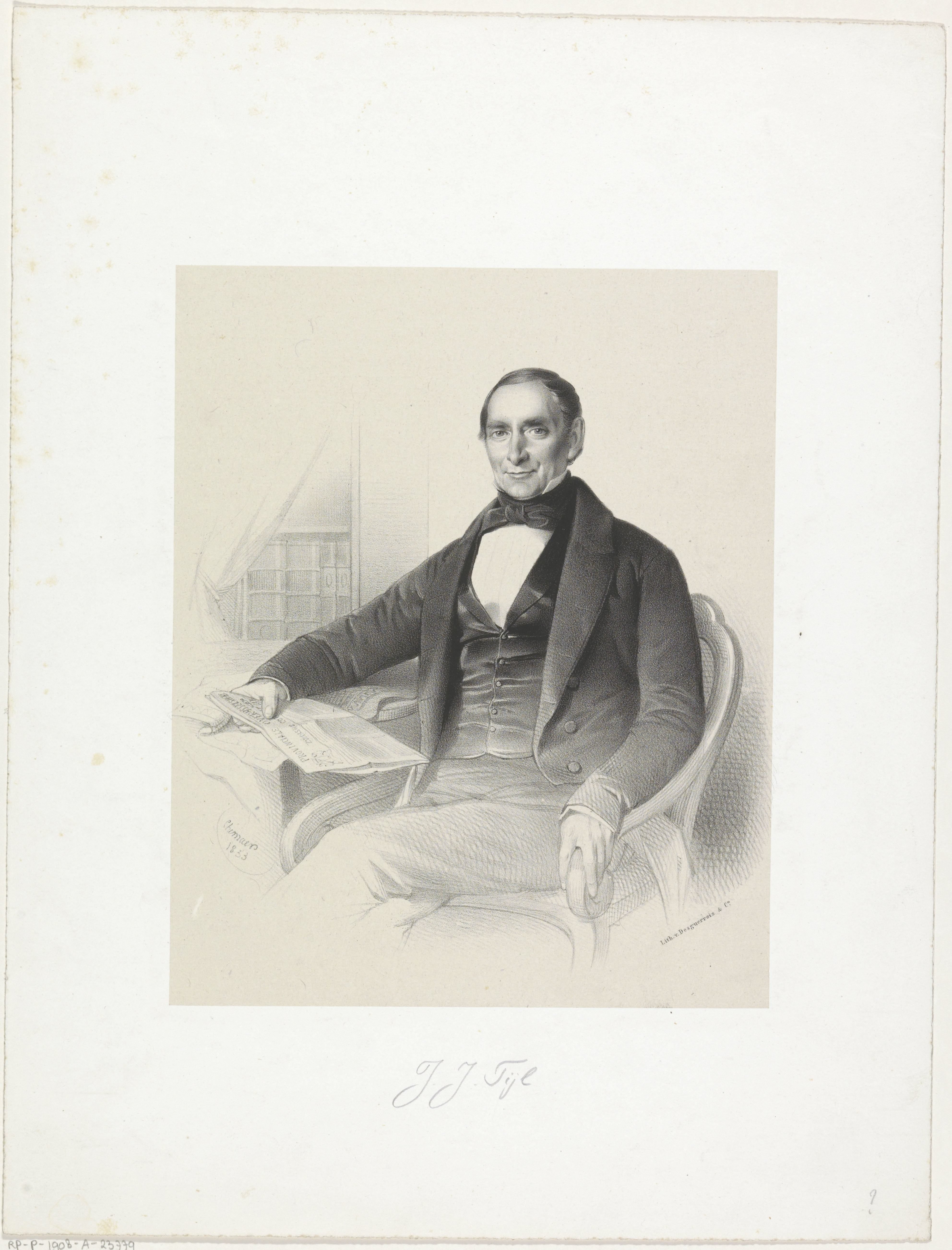 Portret van een onbekende man, mogelijk J. J. Tijl