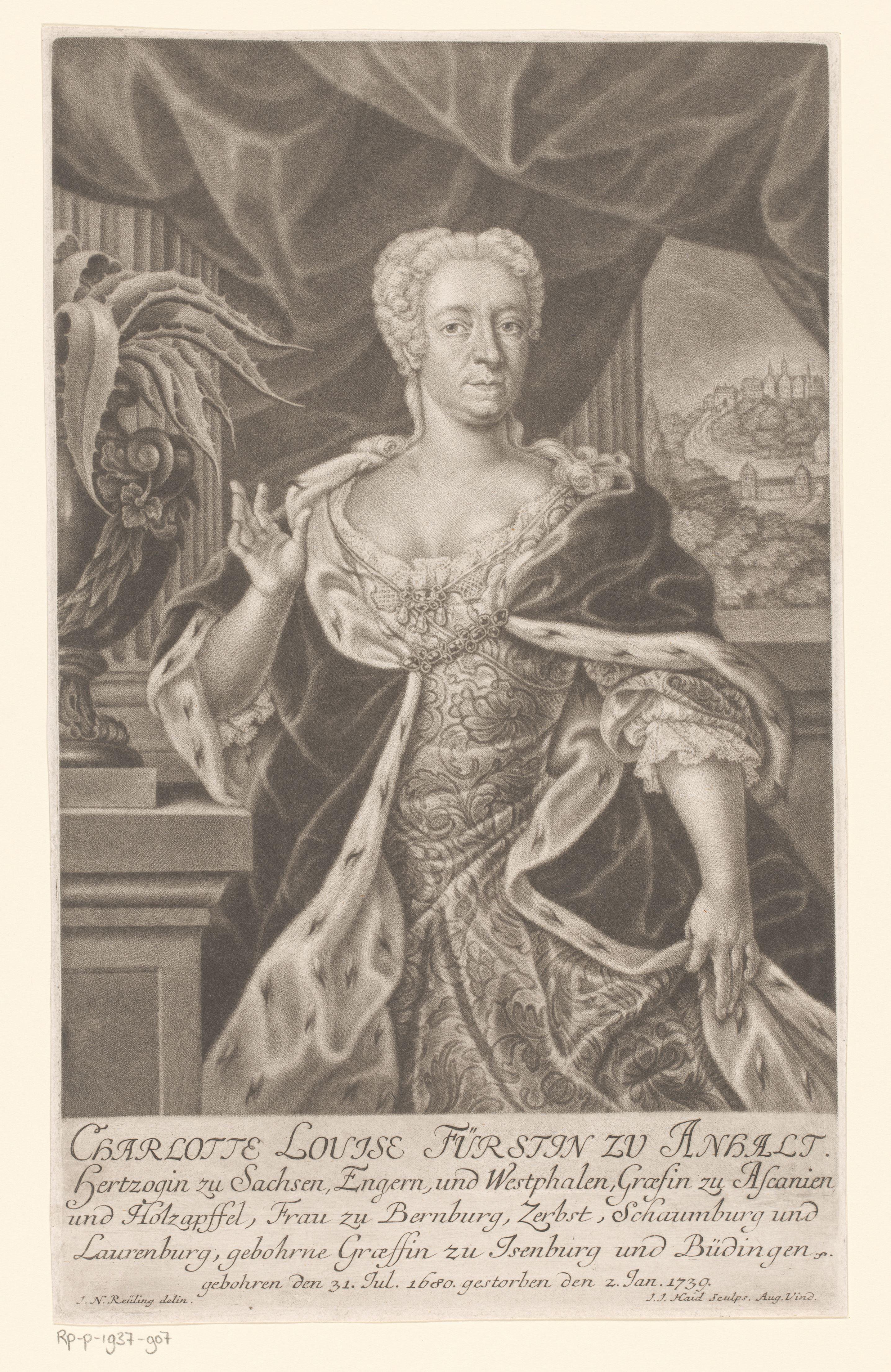Portret van Charlotte Louise von Anhalt