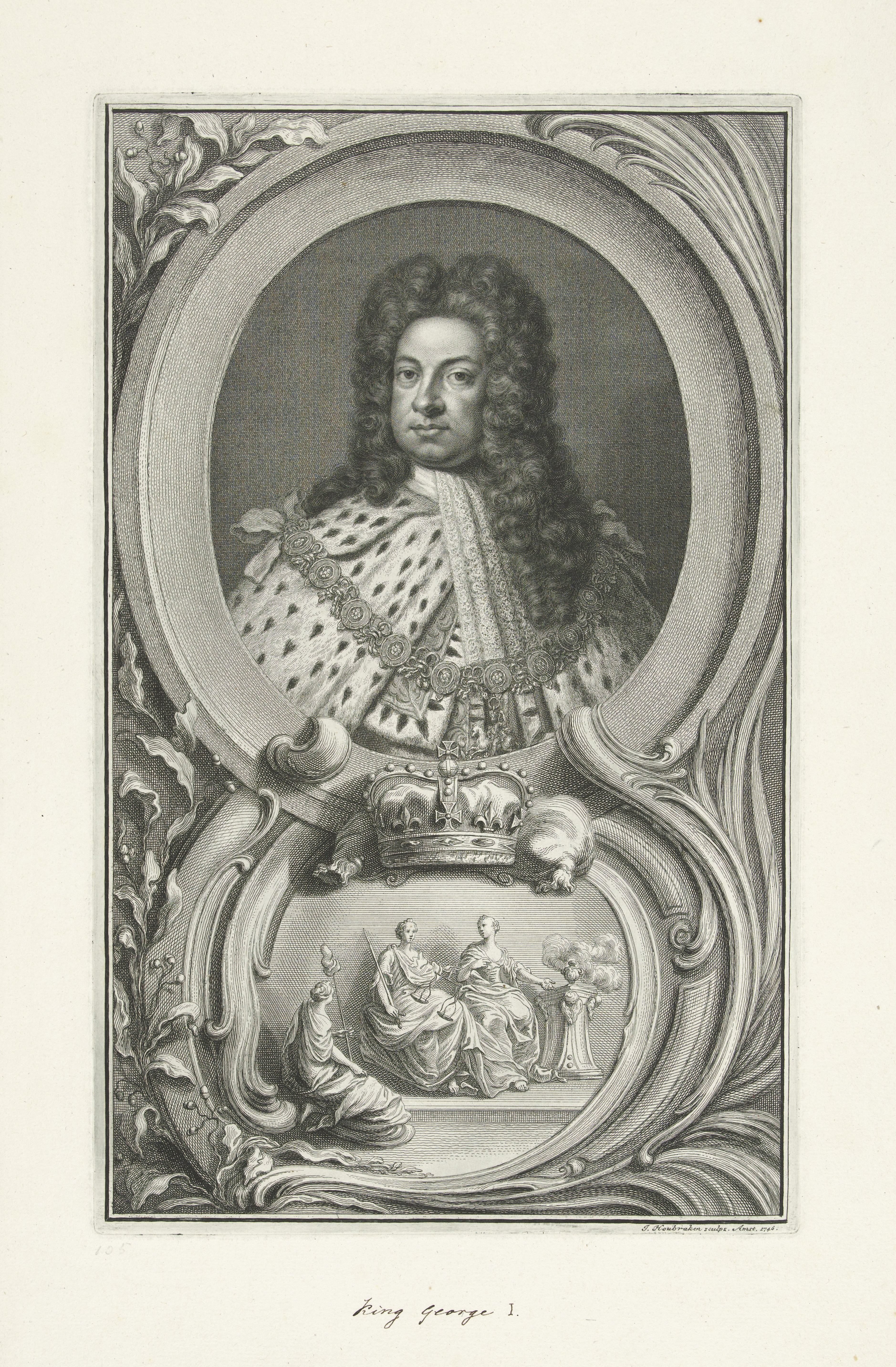 Portret van George I, koning van Groot-Brittannië