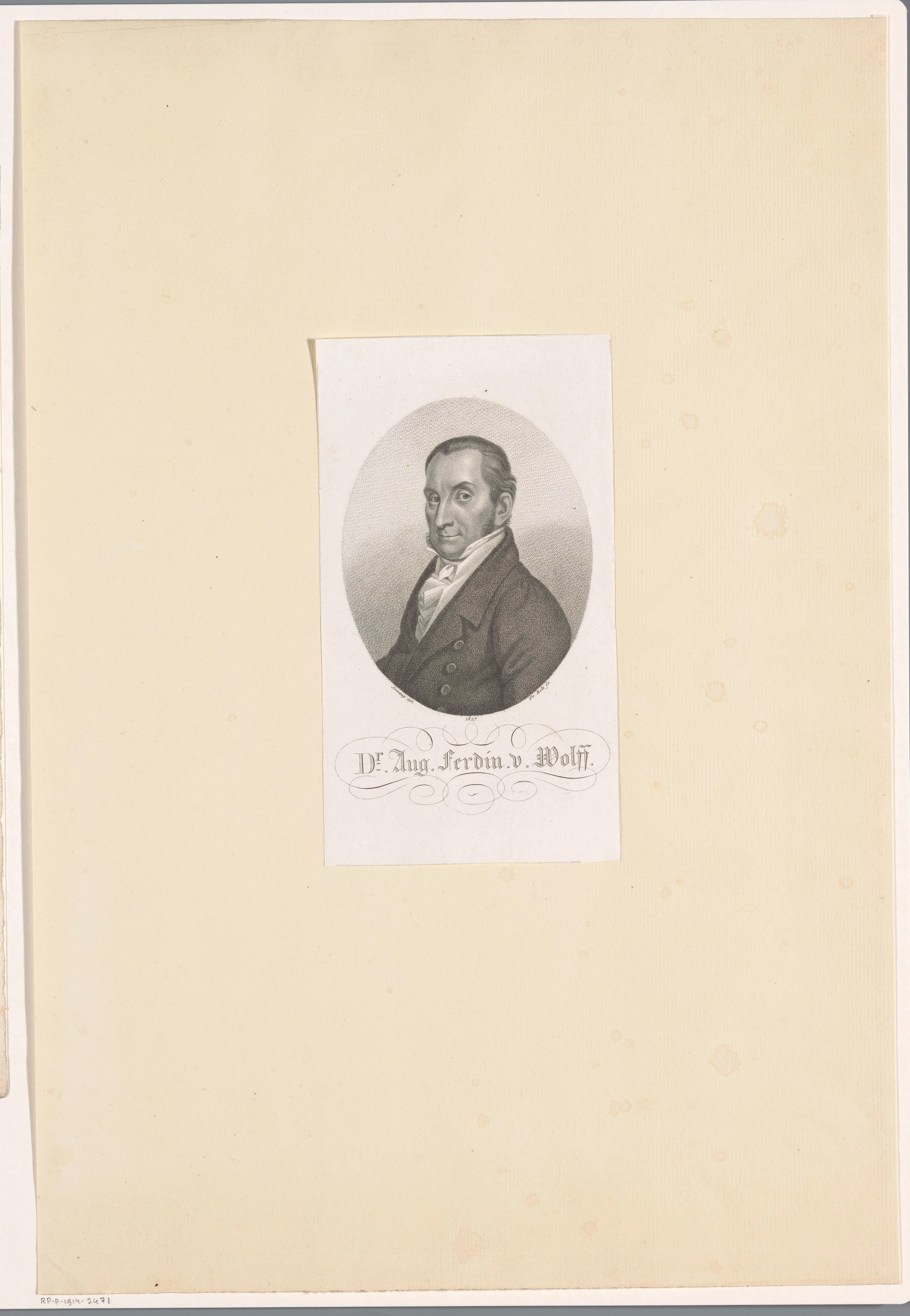 Portret van August Ferdinand Wolff