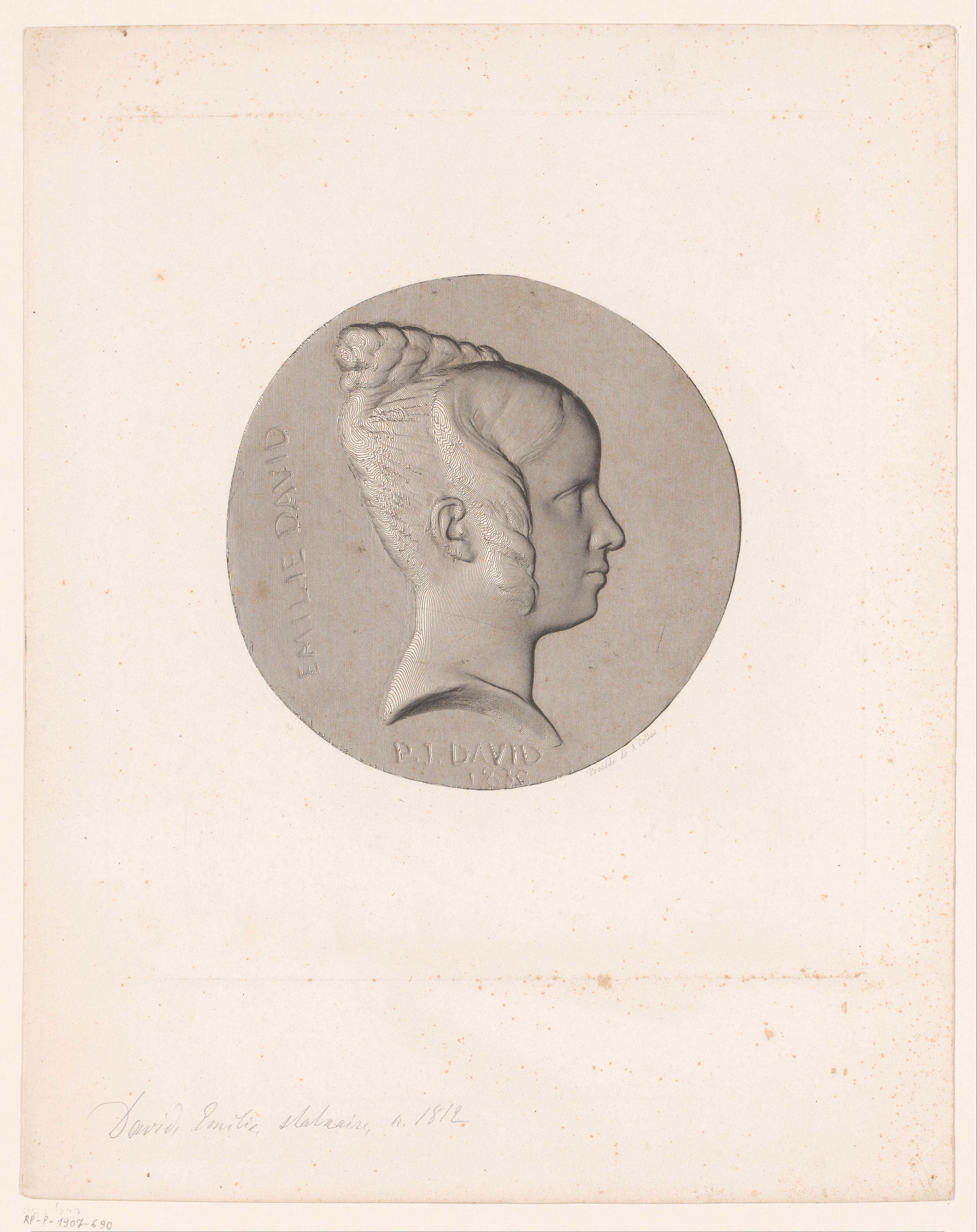 Medaillon met portret van Emilie David