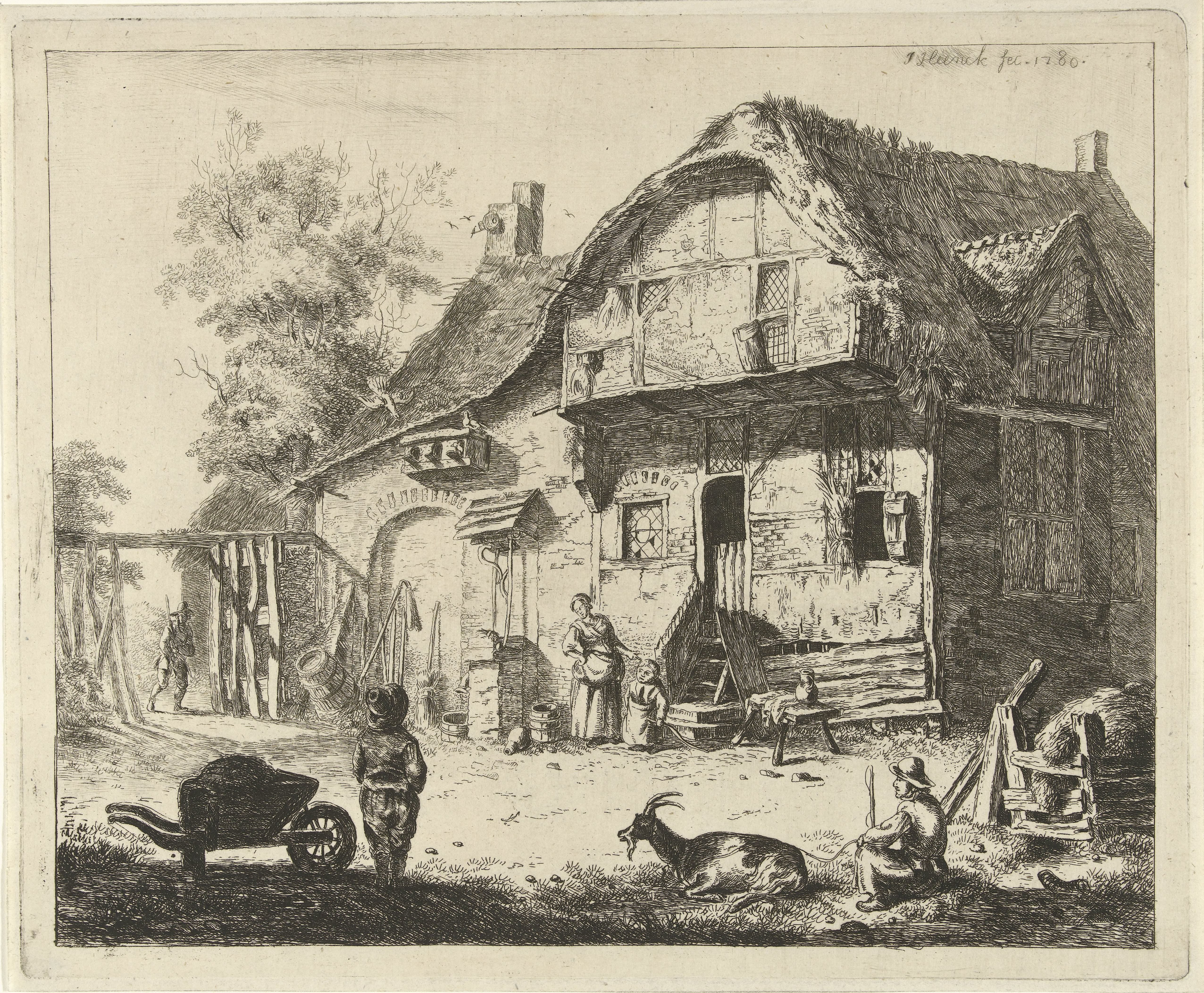 Figuren bij een boerenhofstede