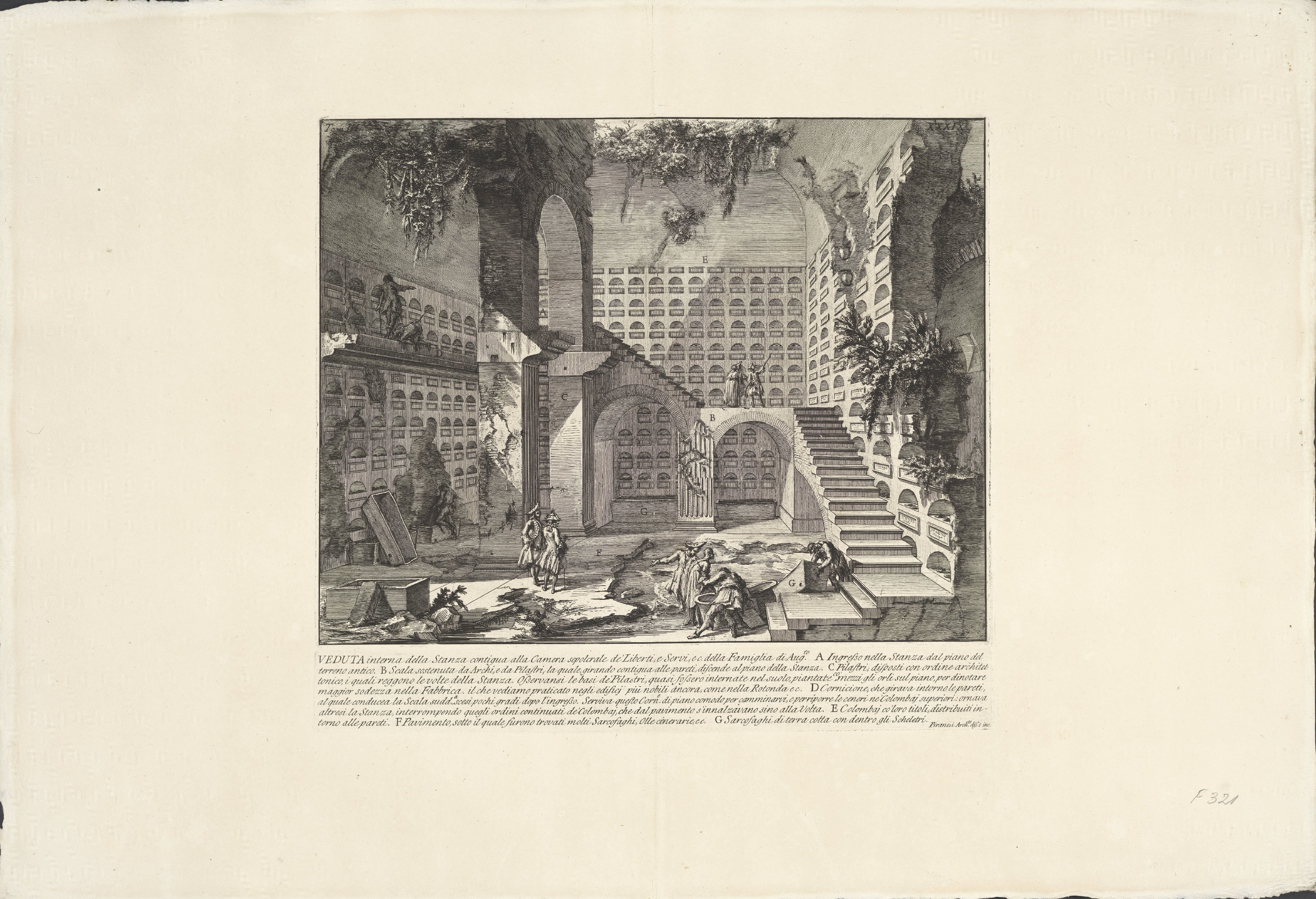 Interieur van de graftombe van de vrijgelatenen en slaafgemaakten van de familie van Augustus