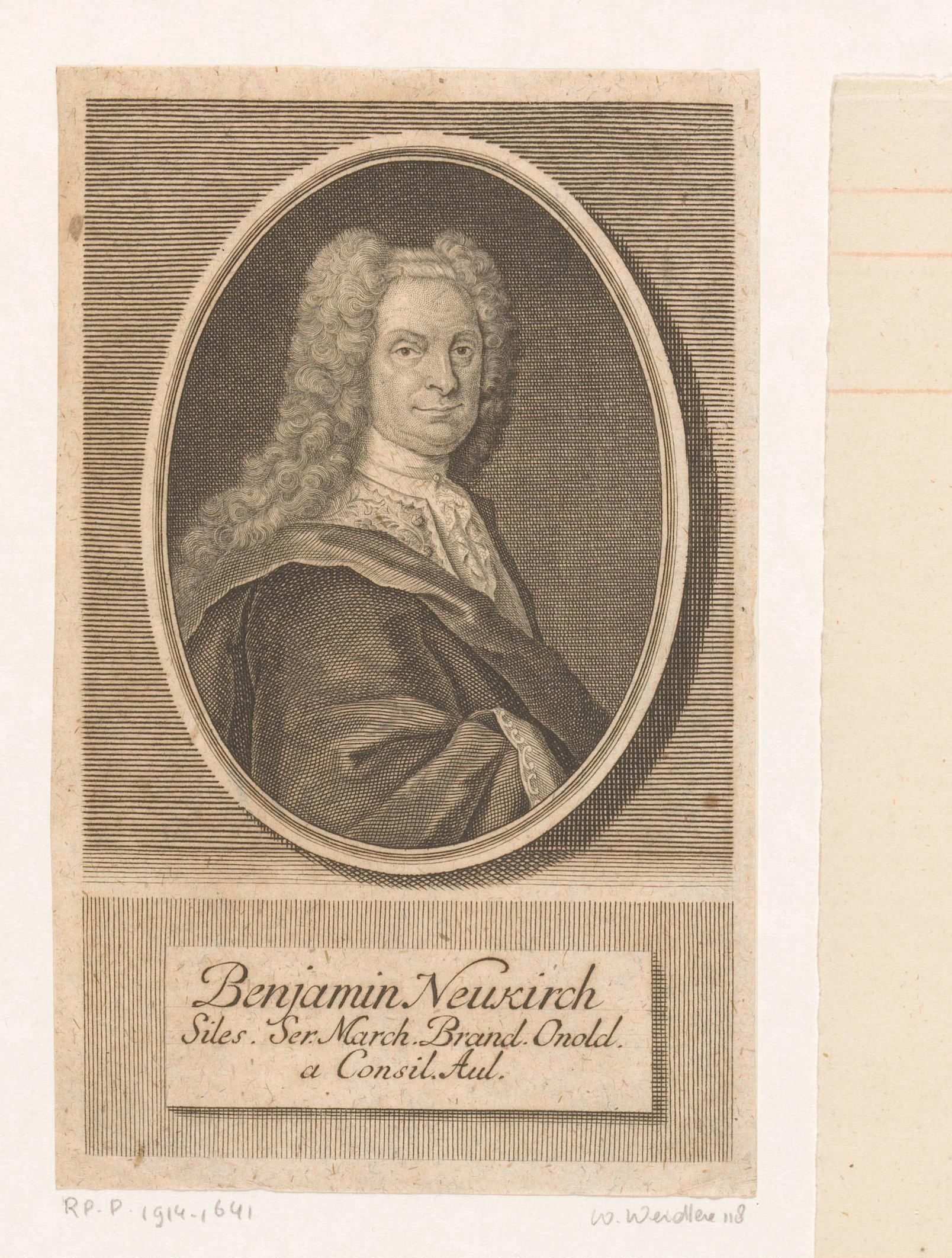 Portret van Benjamin Neukirch
