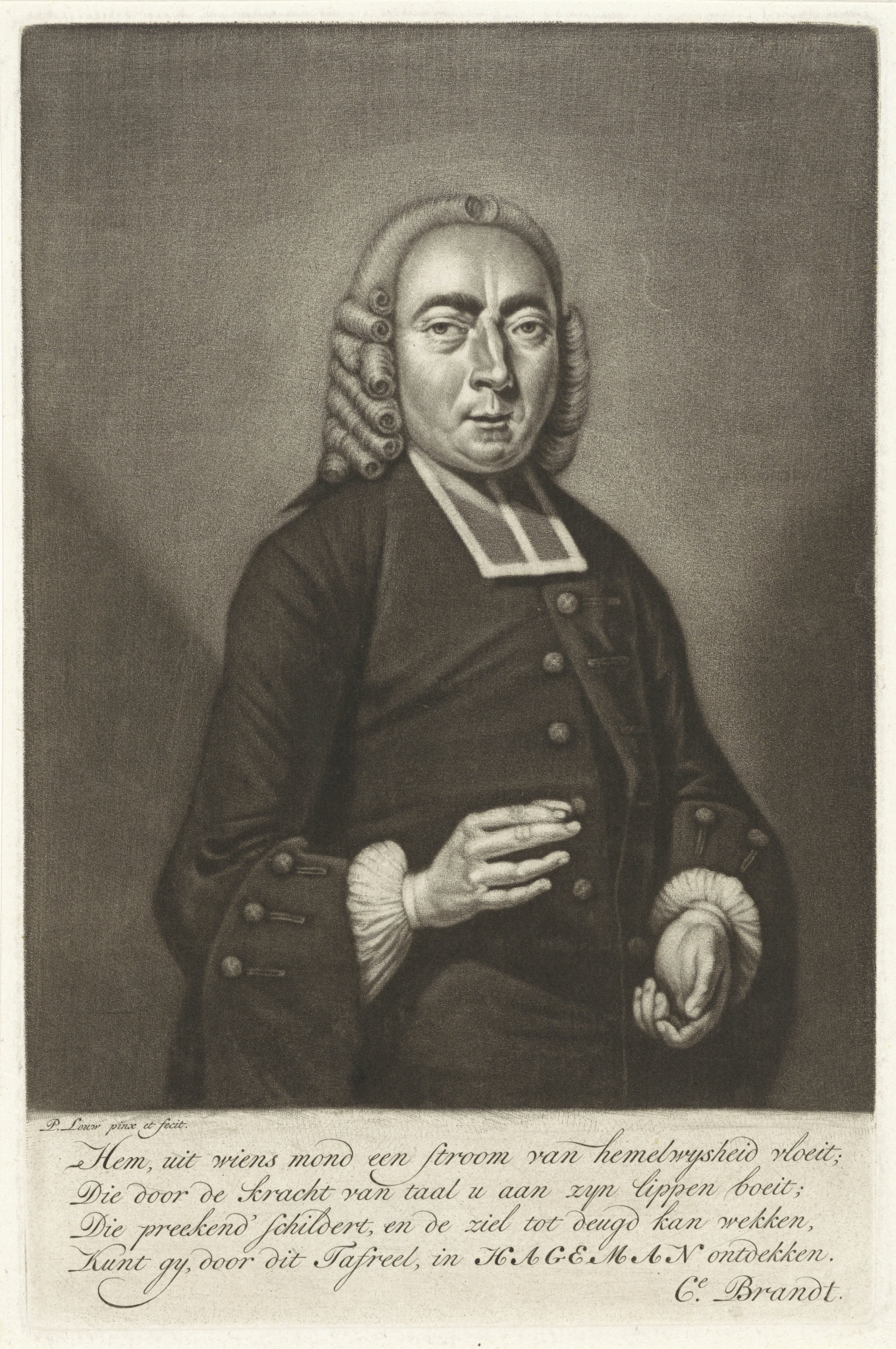 Portret van de predikant Henricus Hageman