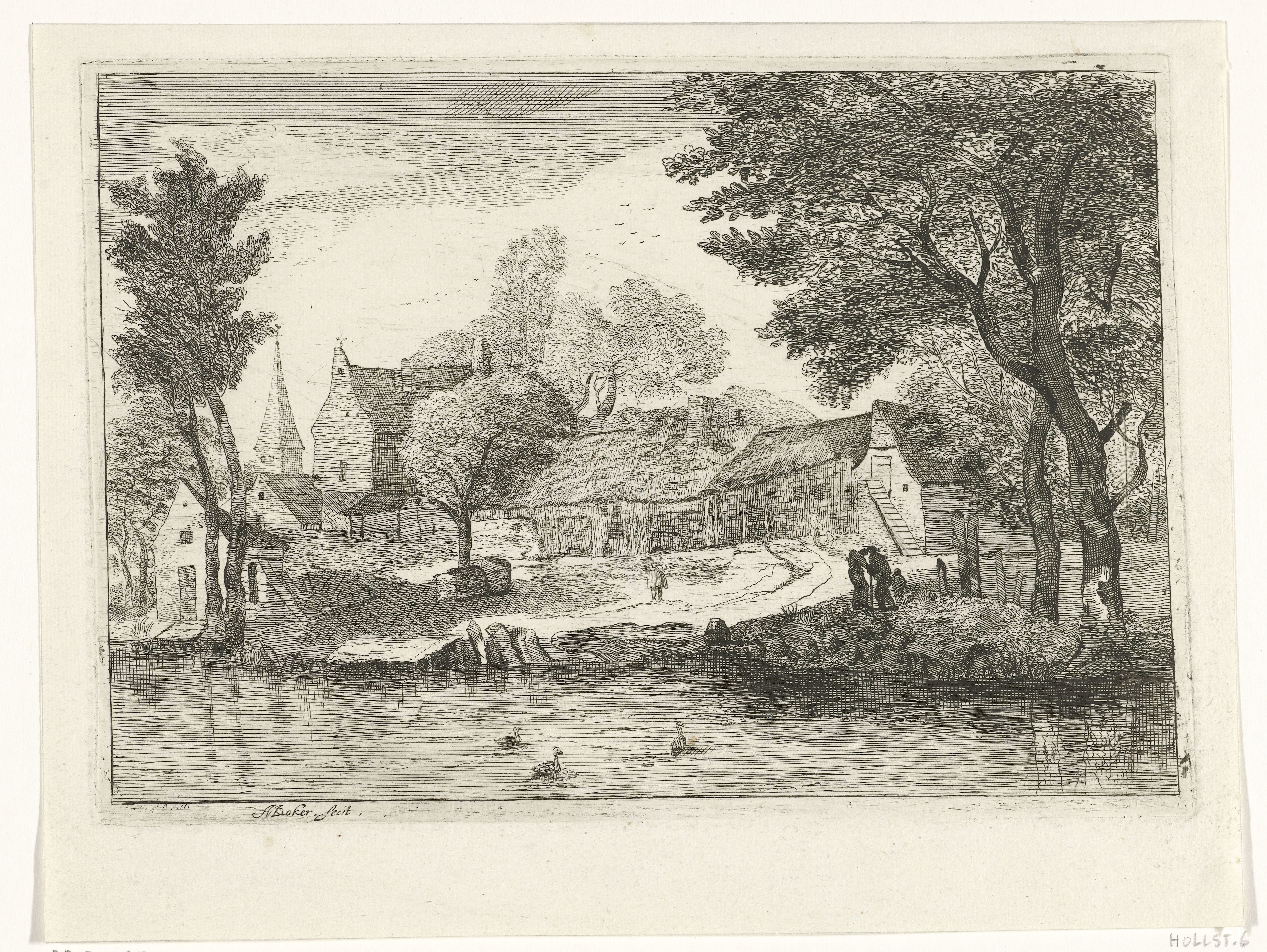 Dorpsgezicht aan het water