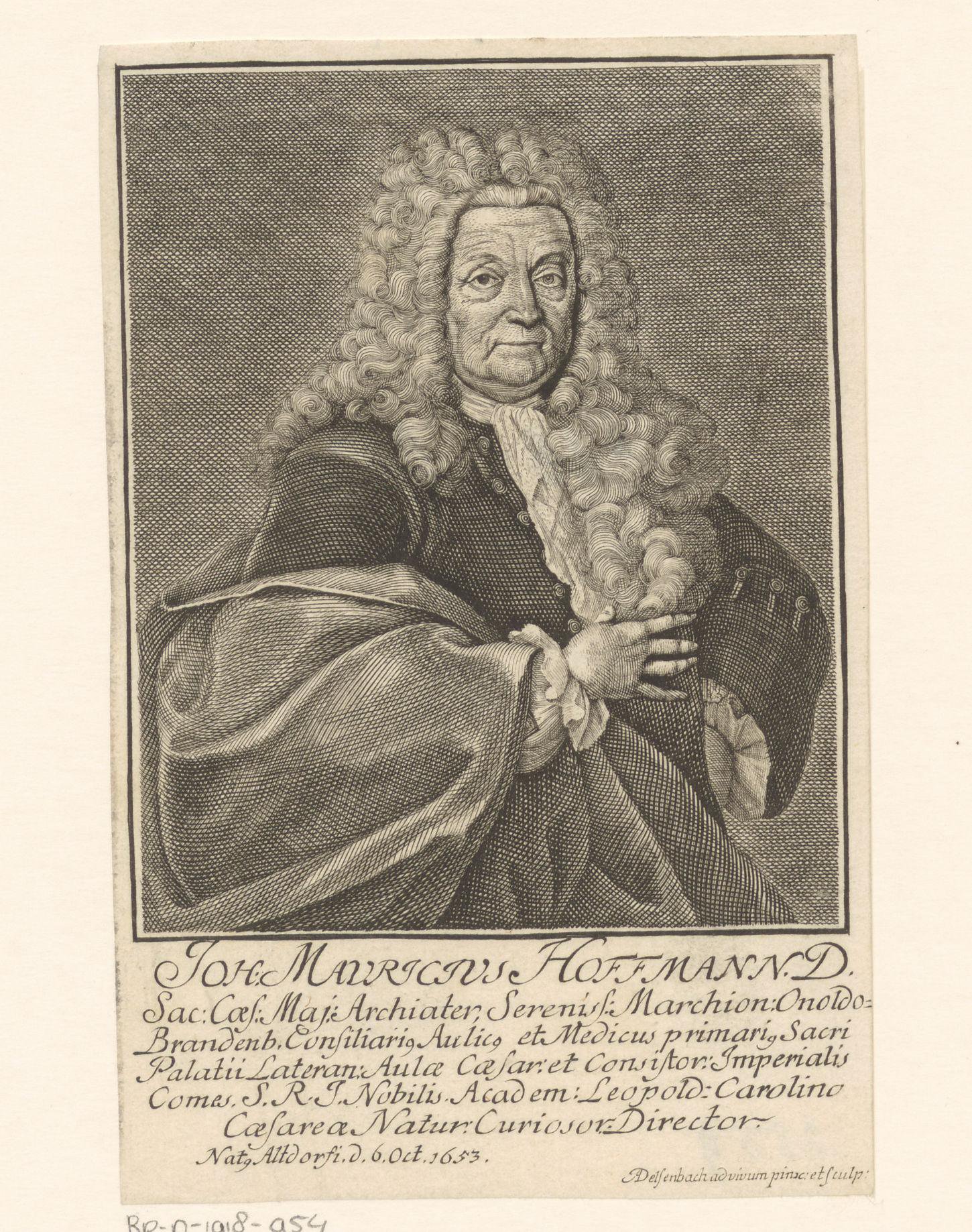 Portret van Johann Moritz Hoffmann