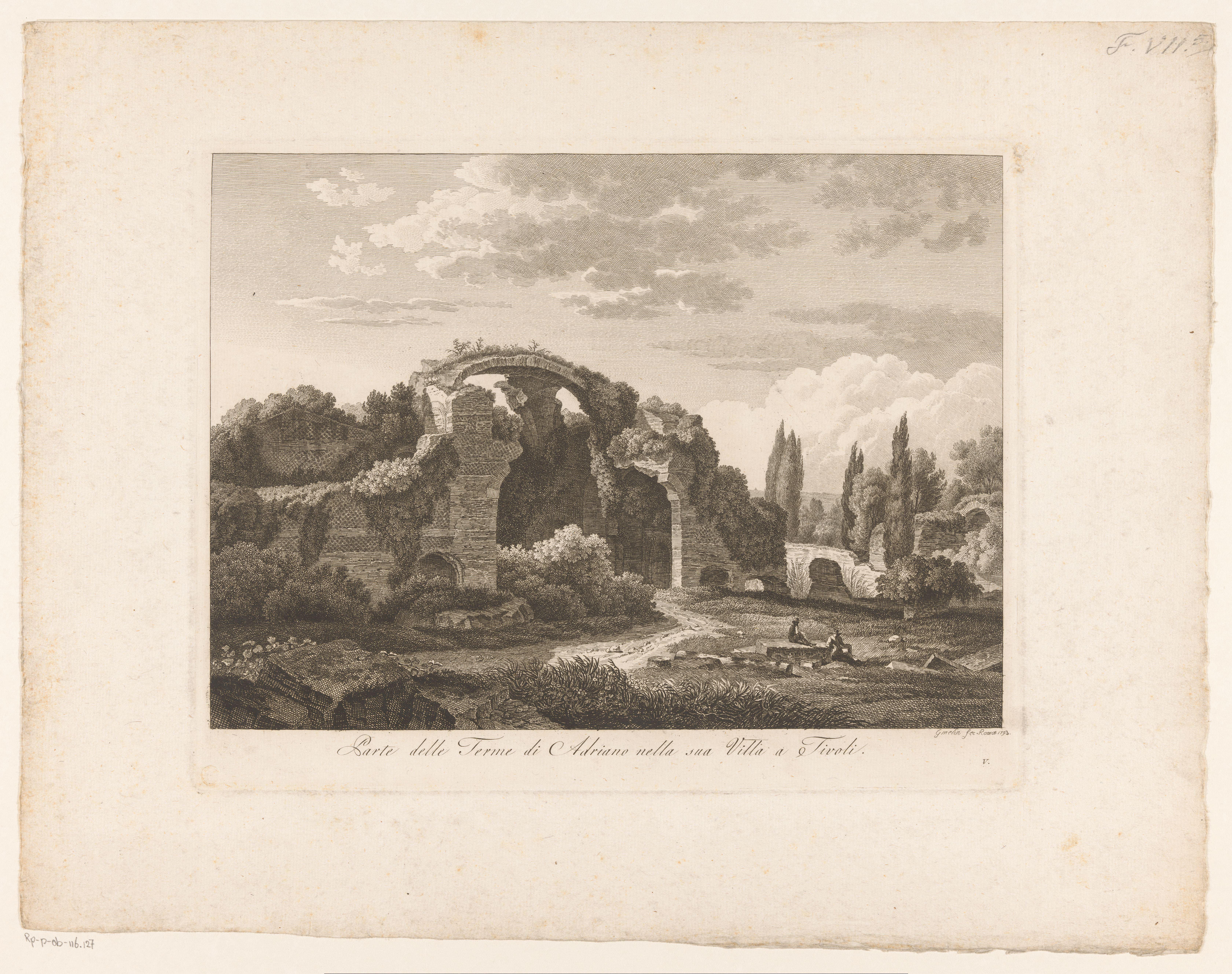Gezicht op de termen bij Villa Adriana in Tivoli