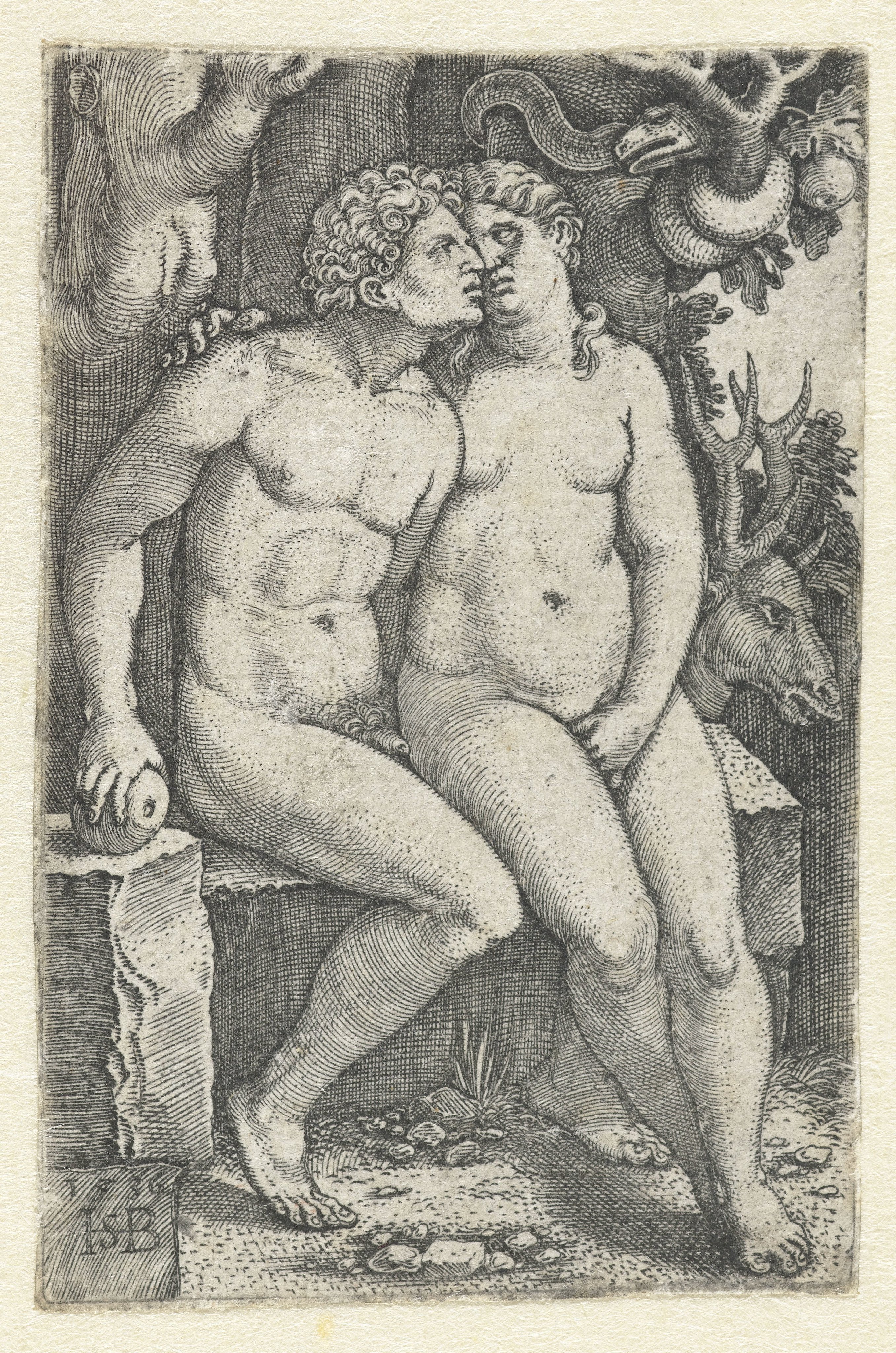 Verzoeking van Adam en Eva in het paradijs