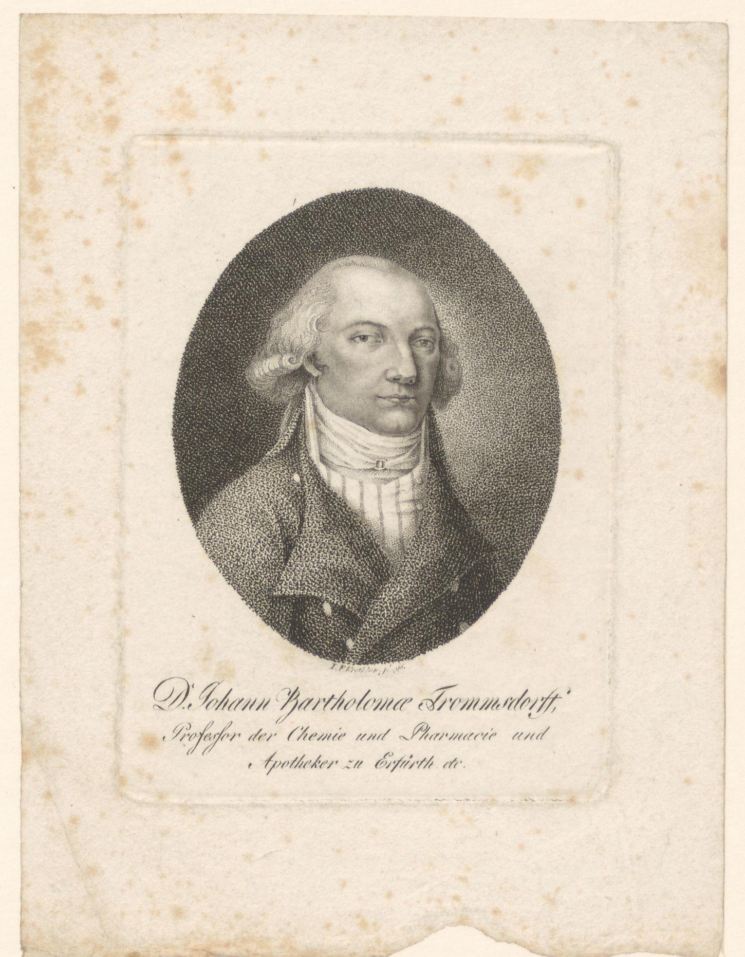Portret van Johann Bartholomäus Trommsdorff