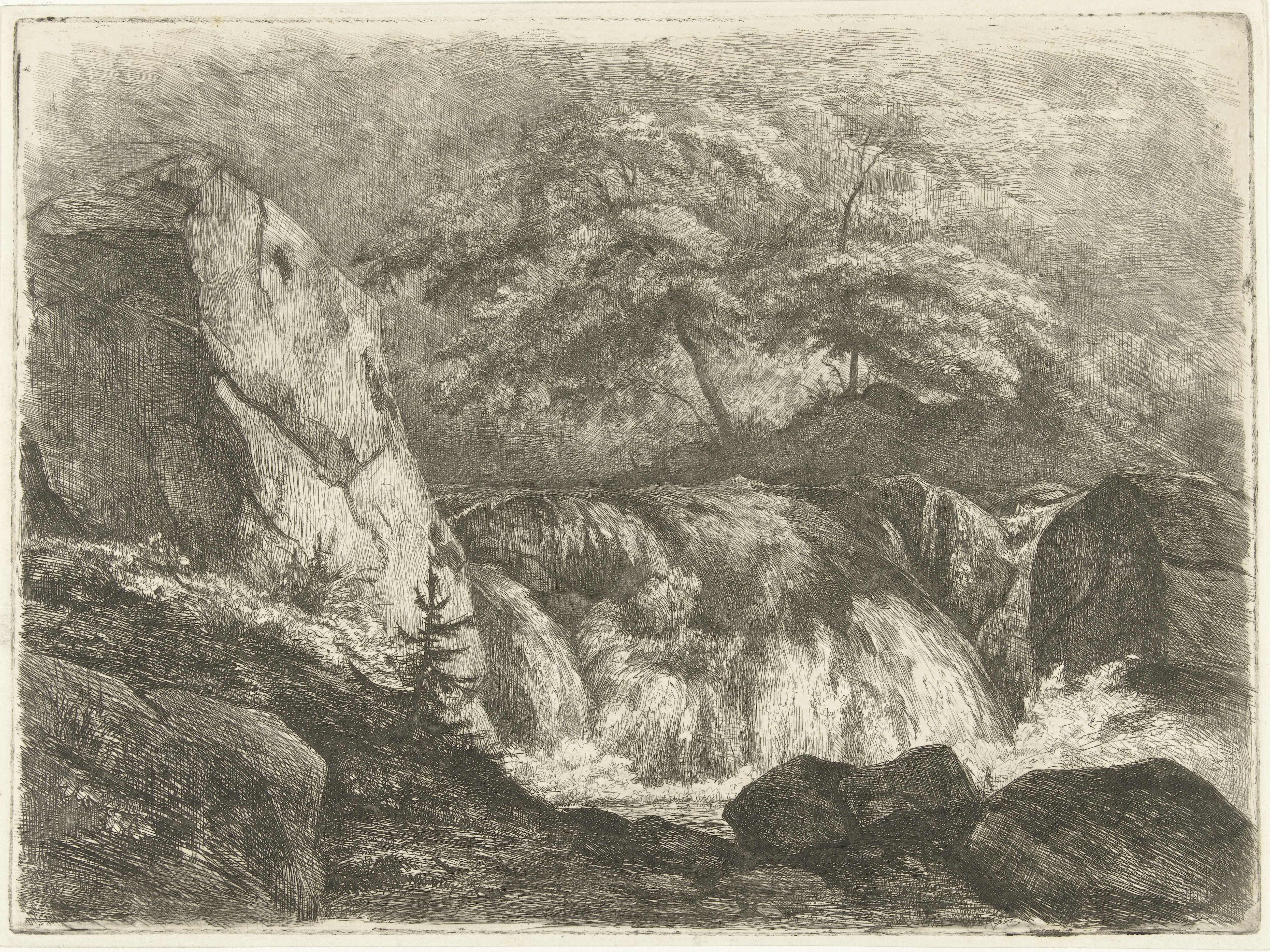 Rotslandschap met waterval