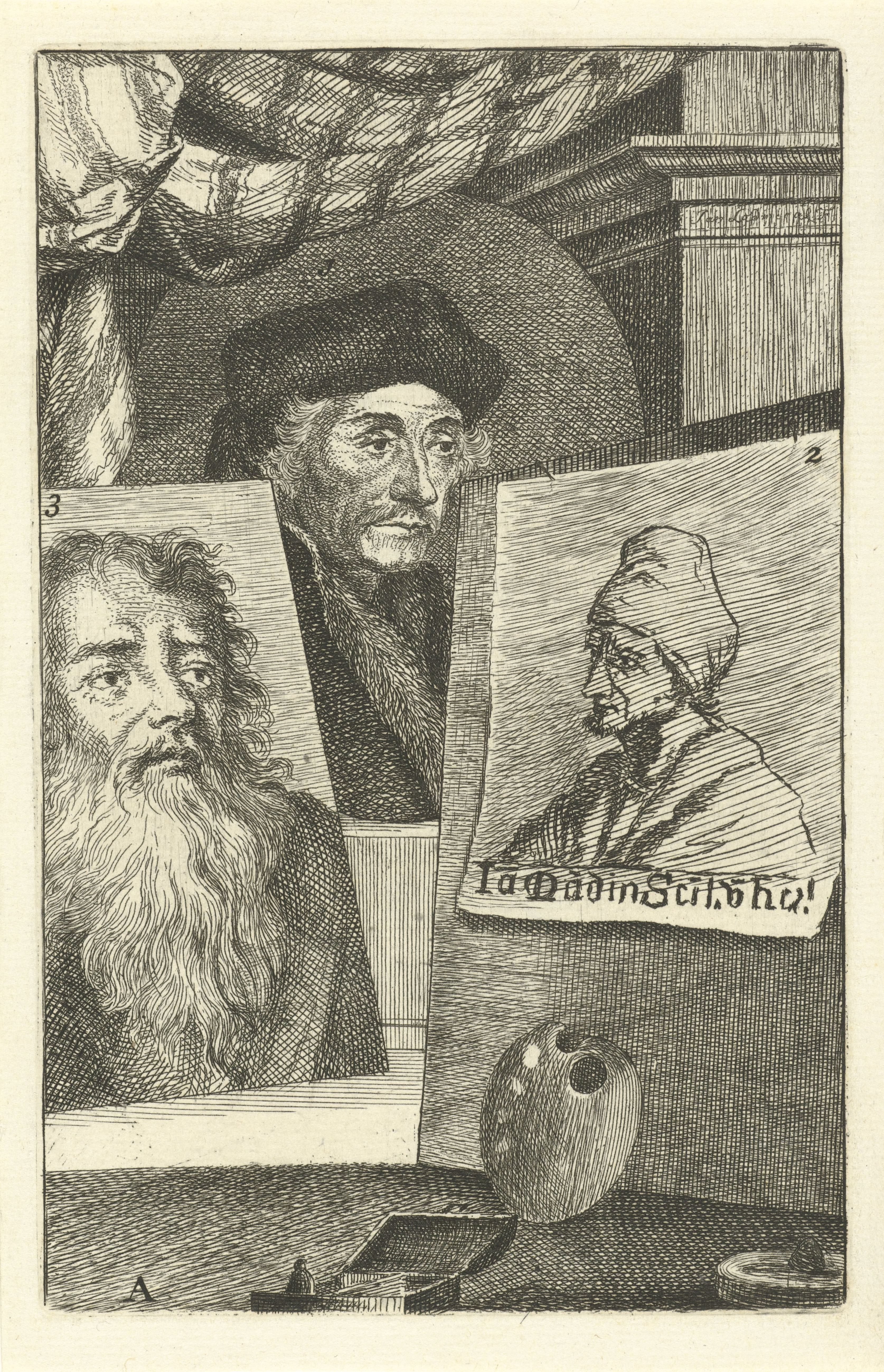 Portretten van Desiderius Erasmus, Hans Holbein de Oude en Jan Mandijn