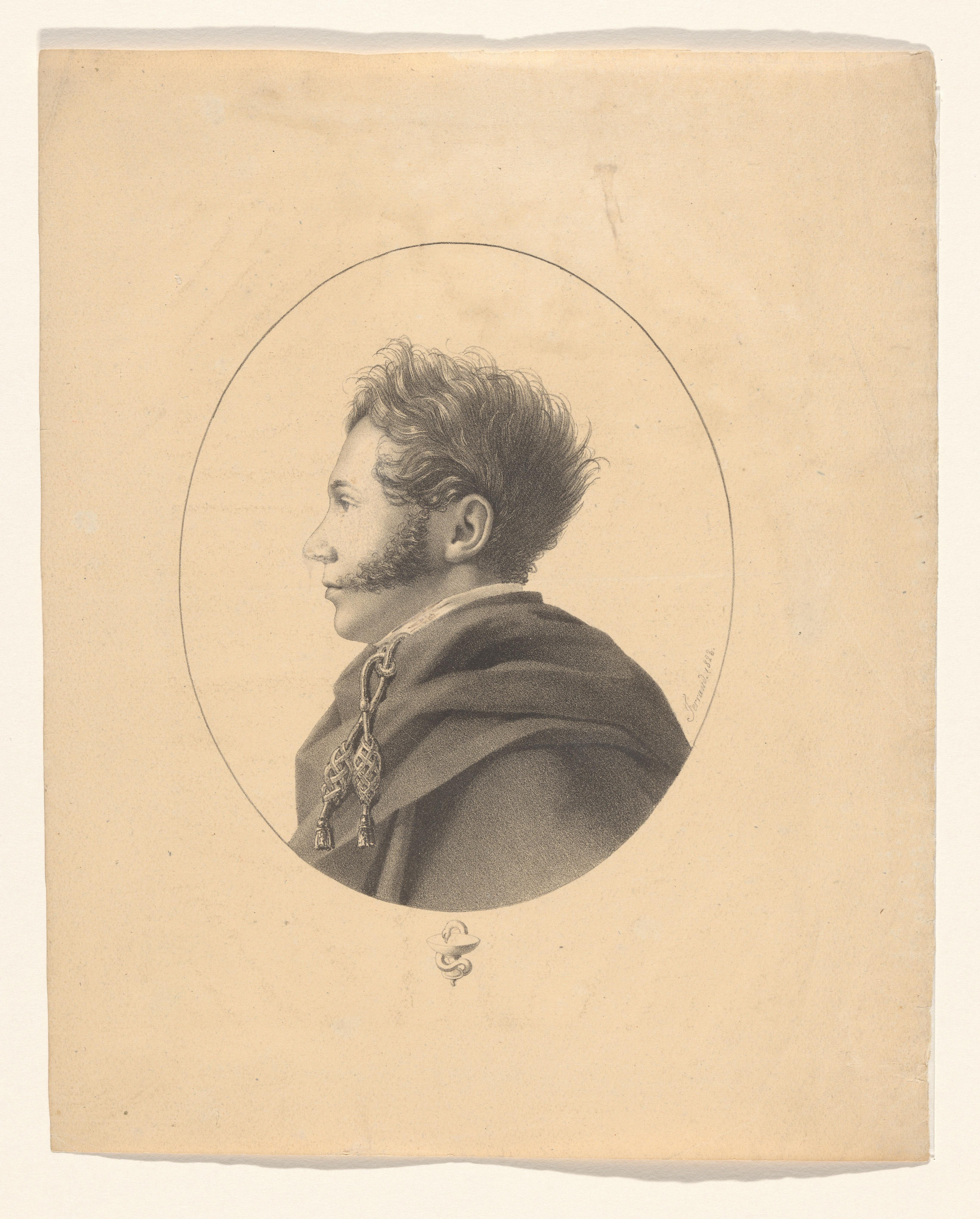 Portret in een ovaal van een onbekende man