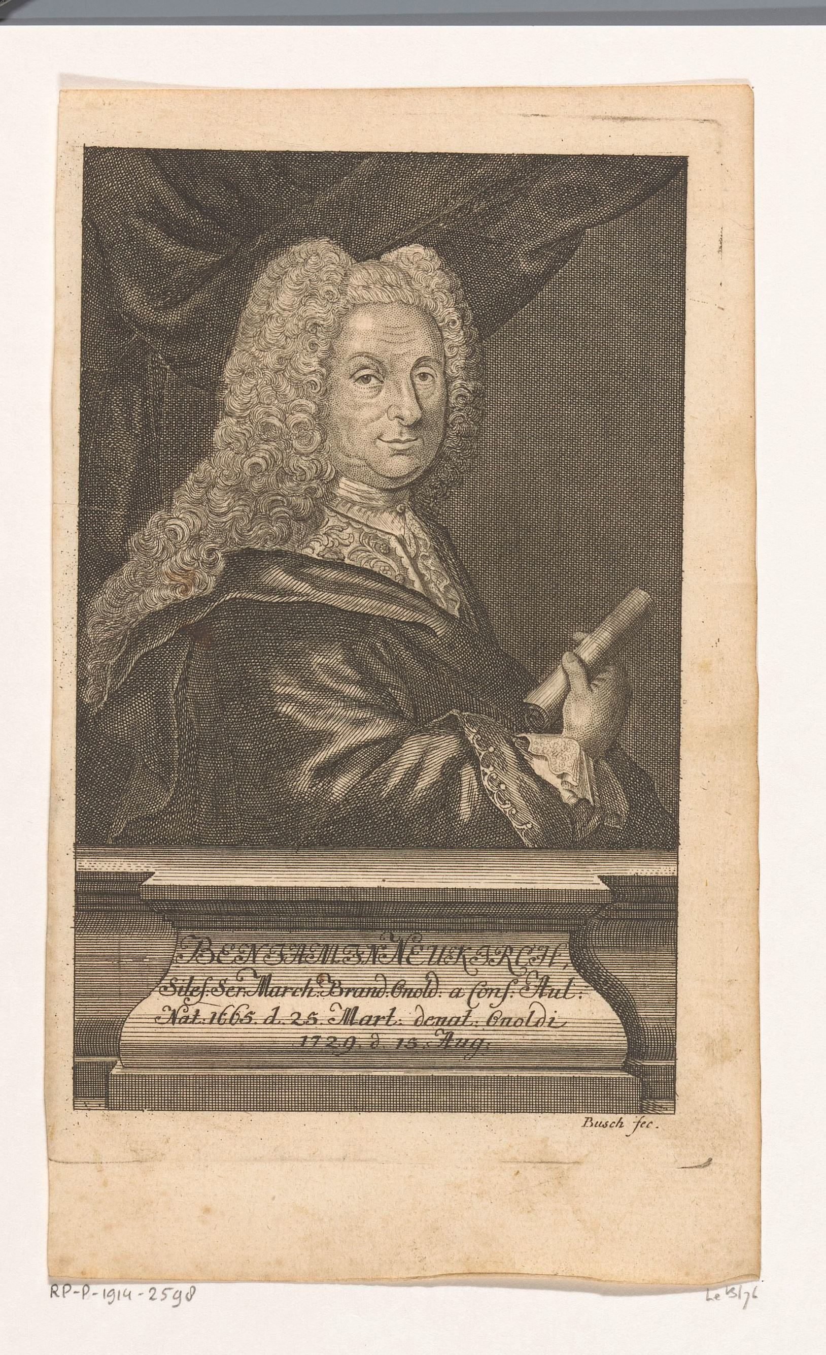 Portret van Benjamin Neukirch